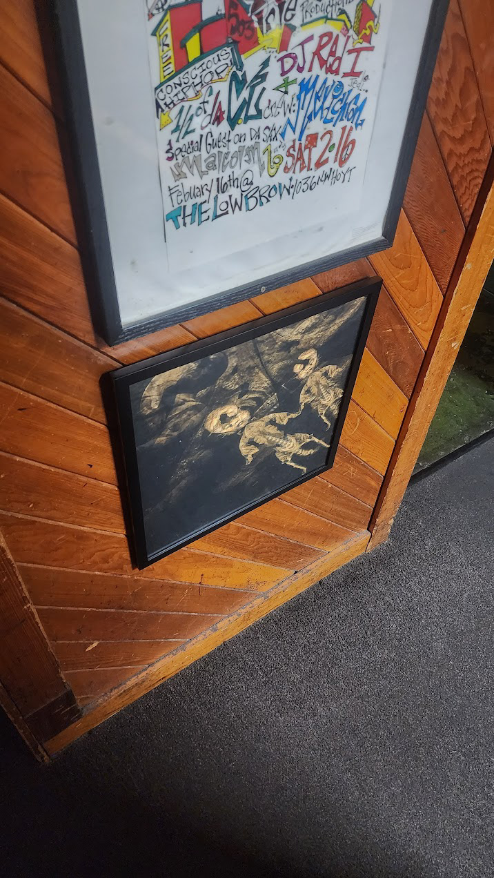 "Guttersnipes" circa 1998...some of my artwork hanging in LowBrow Lounge