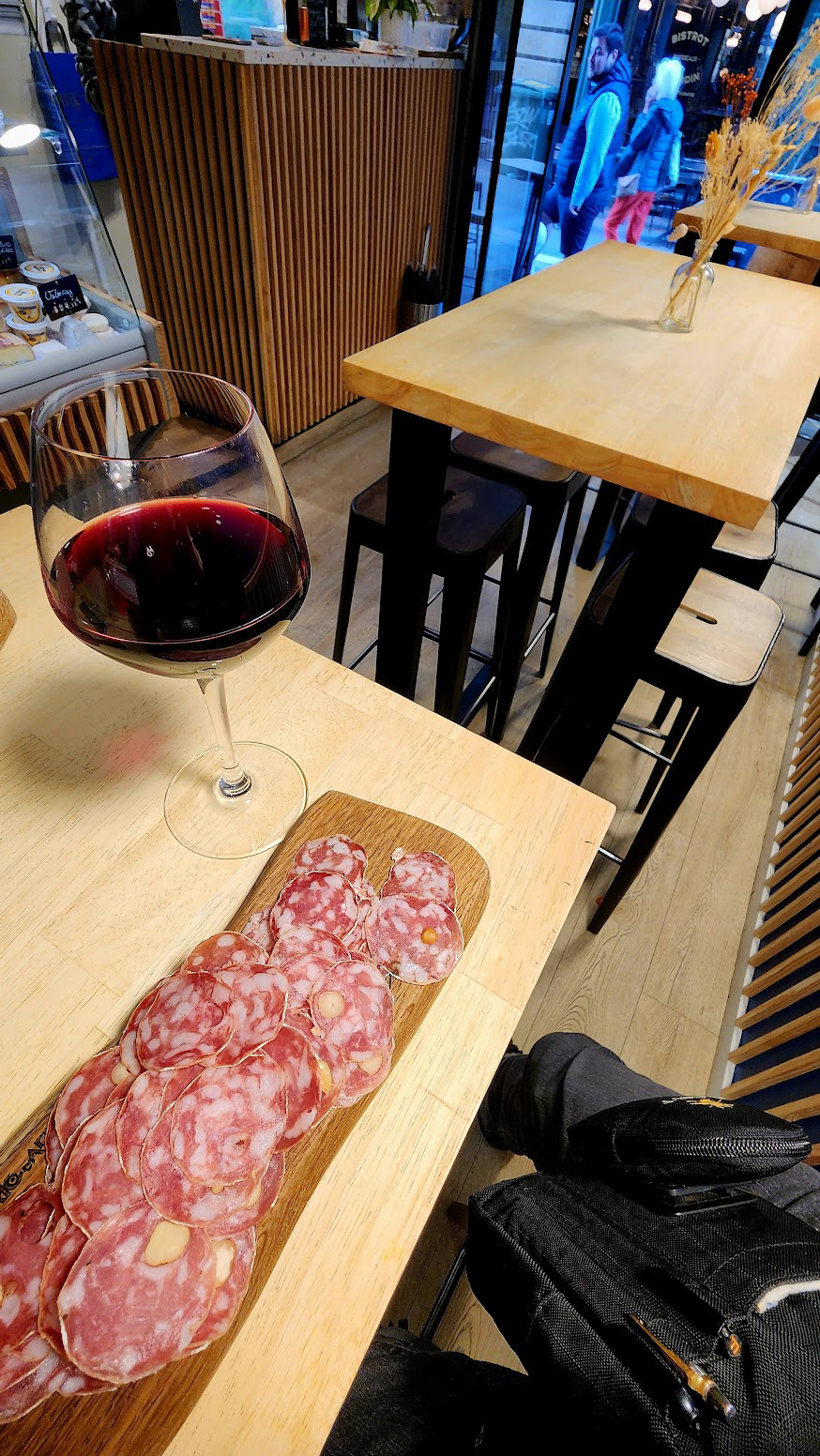 Celebratory Wine with mushroom sausage 