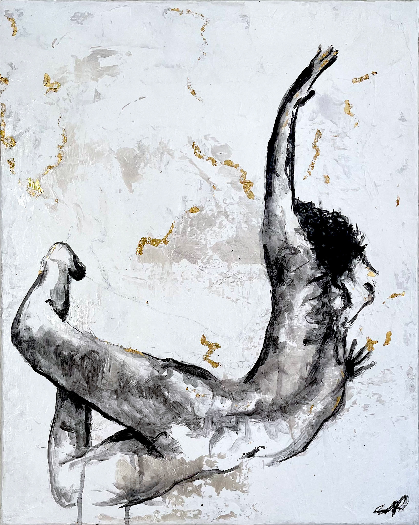 Live painting sold at auction. 12 in. x 24 in.