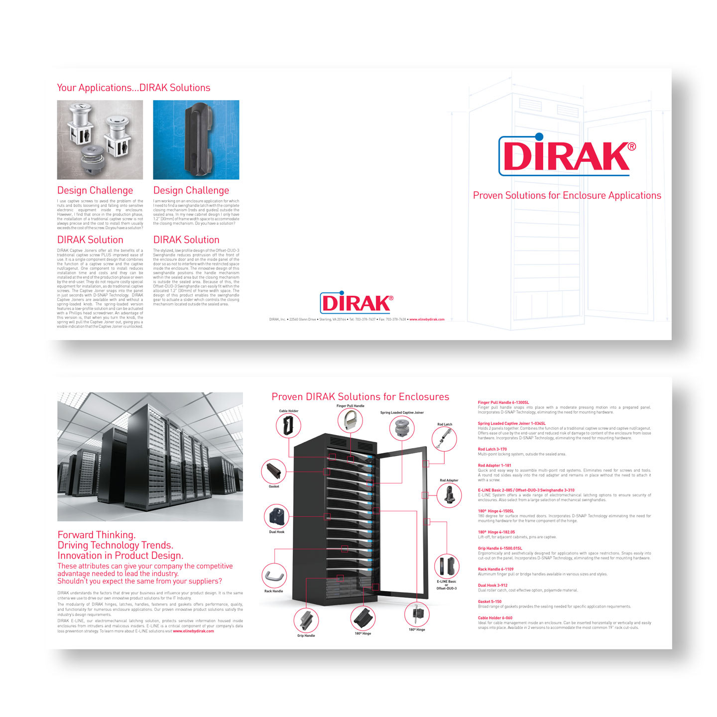 DIRAK Tri-Panel Product Brochure design