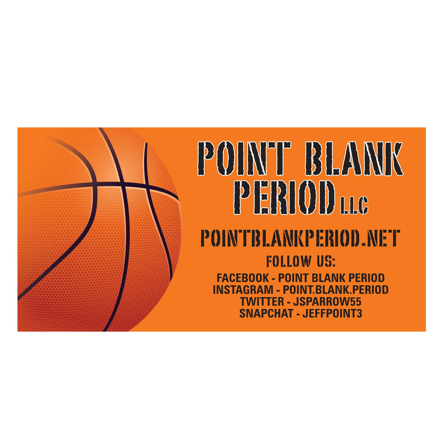 96x48 Point Blank Period Vinyl Banner design