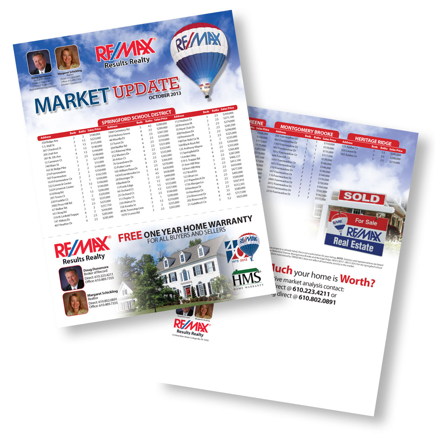 RE/MAX Market Update Sales Sheet design