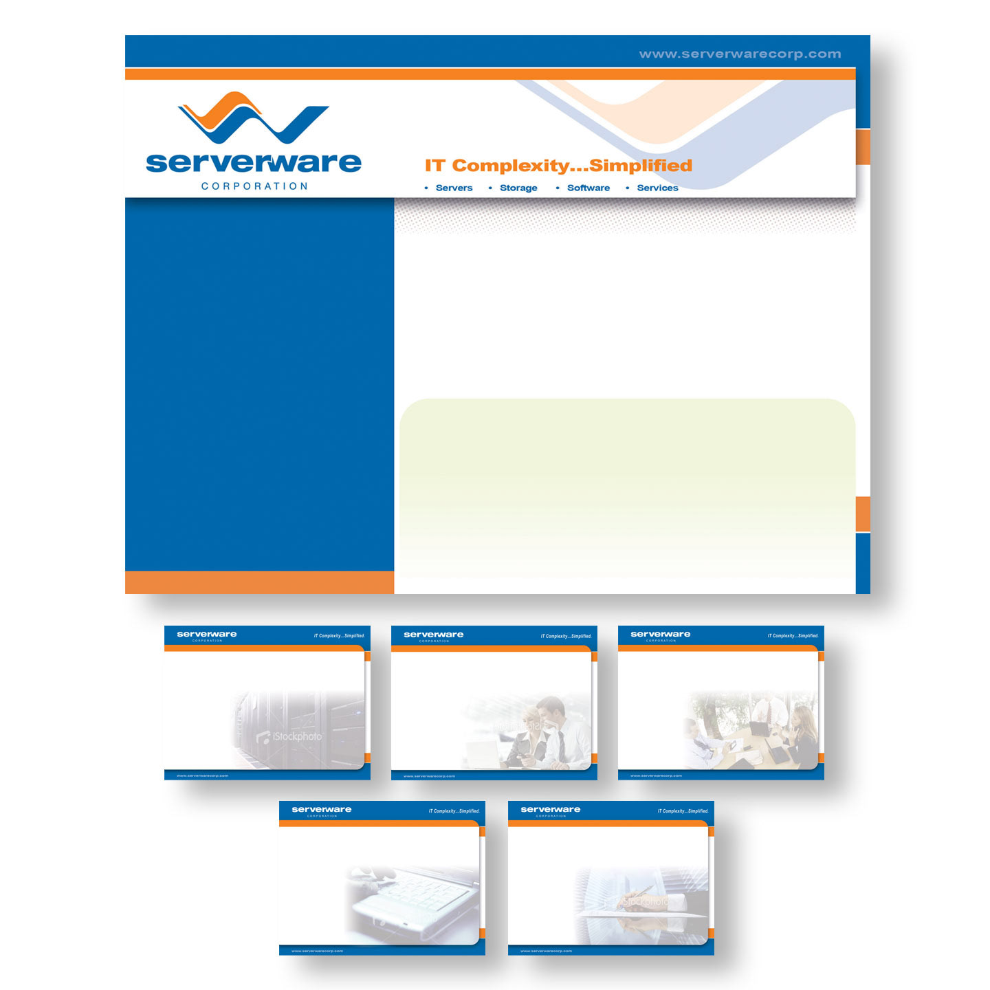 Serverware Powerpoint Screen Template design