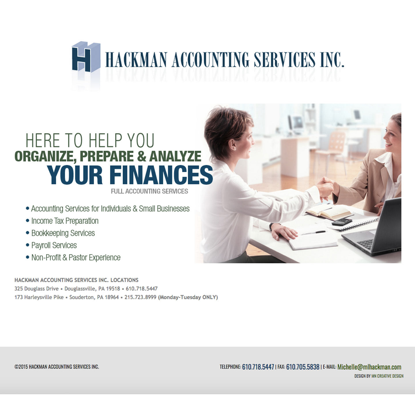 mlhackman landing page design