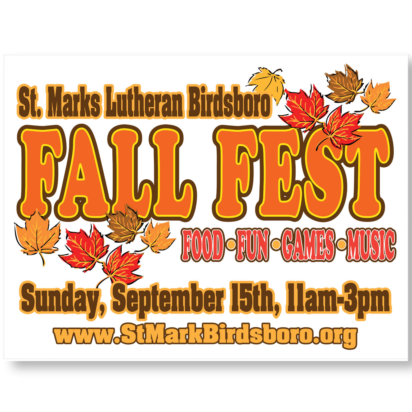 Fall Fest 24x18 Corroplast Sign design