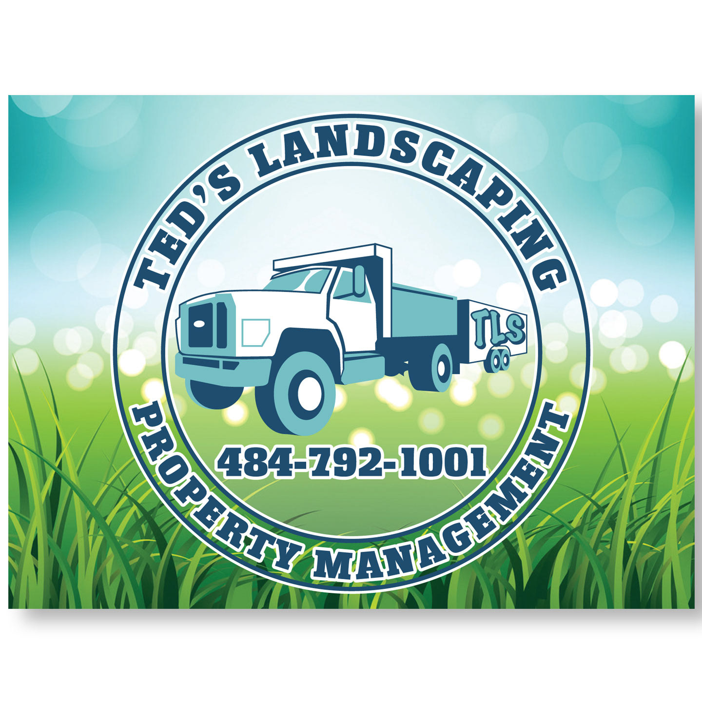 Ted's Landscaping 24x18 Corroplast Sign design