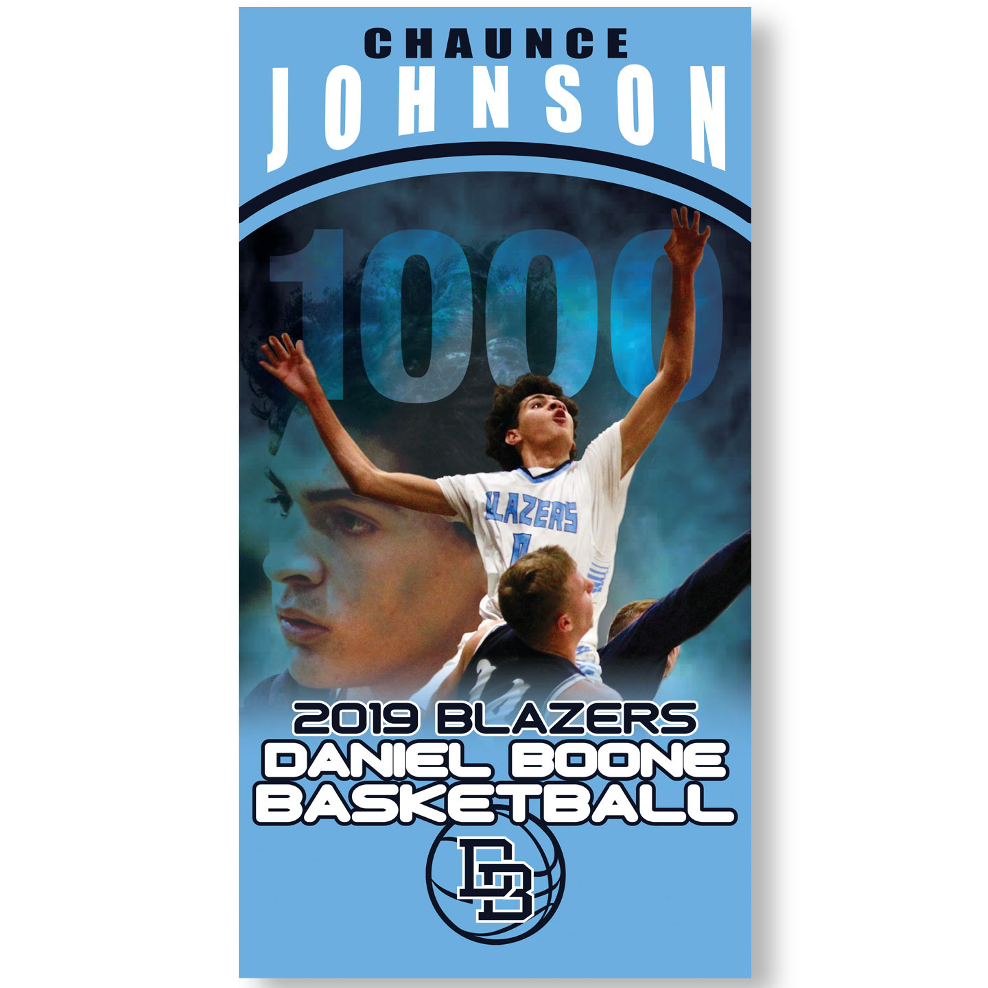 19x26 DB Basketball Vinyl Banner design