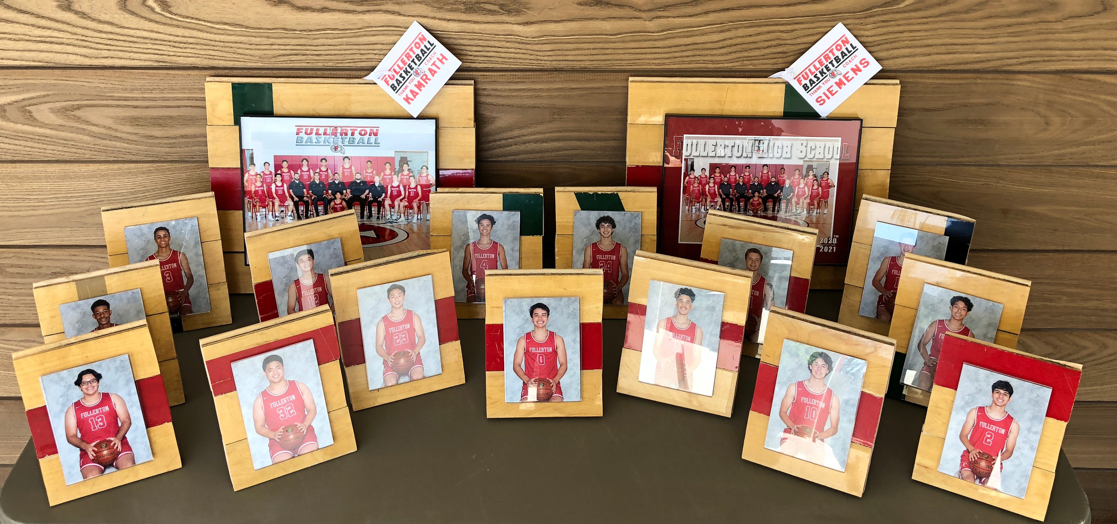 Photo Frames Made From Vintage High School Gym Flooring
