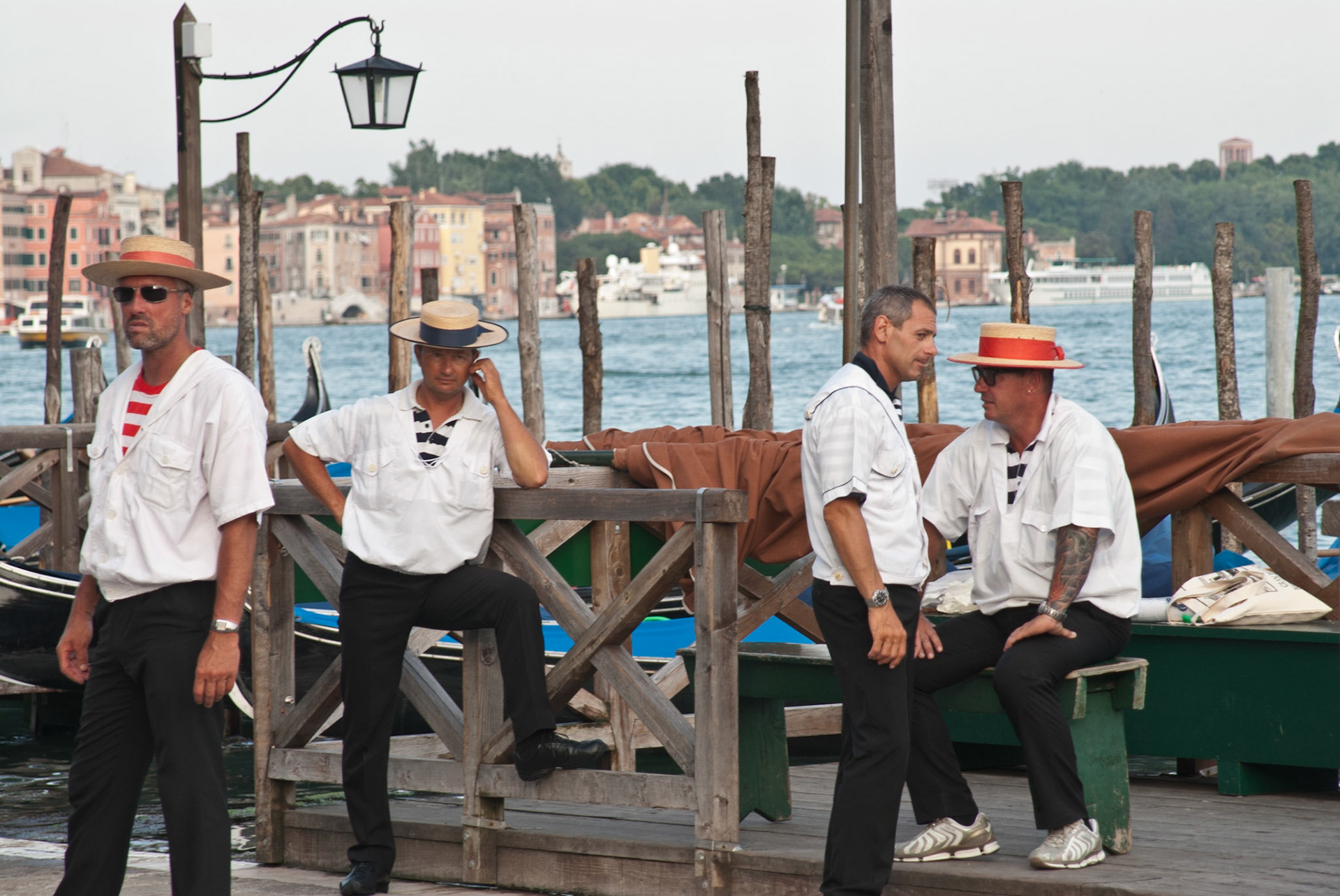 Gondoliers in Venice, Italy