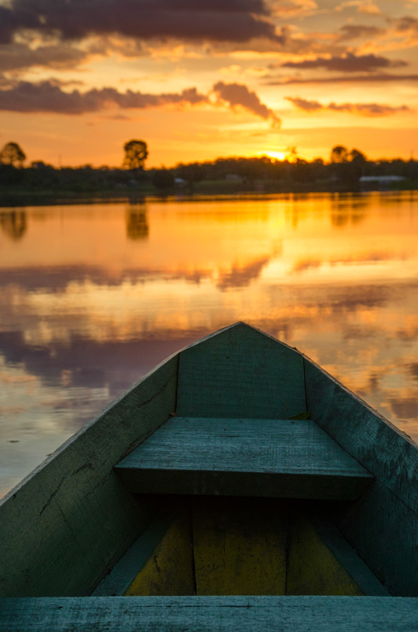 Sunset Canoe Ride on the Amazon River, Brazil