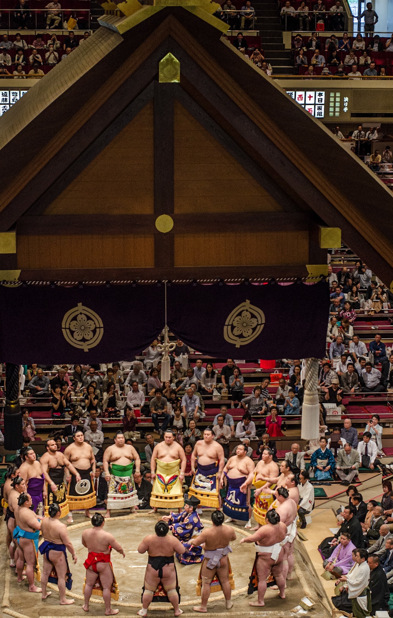 Sumo wrestlers before the big match at