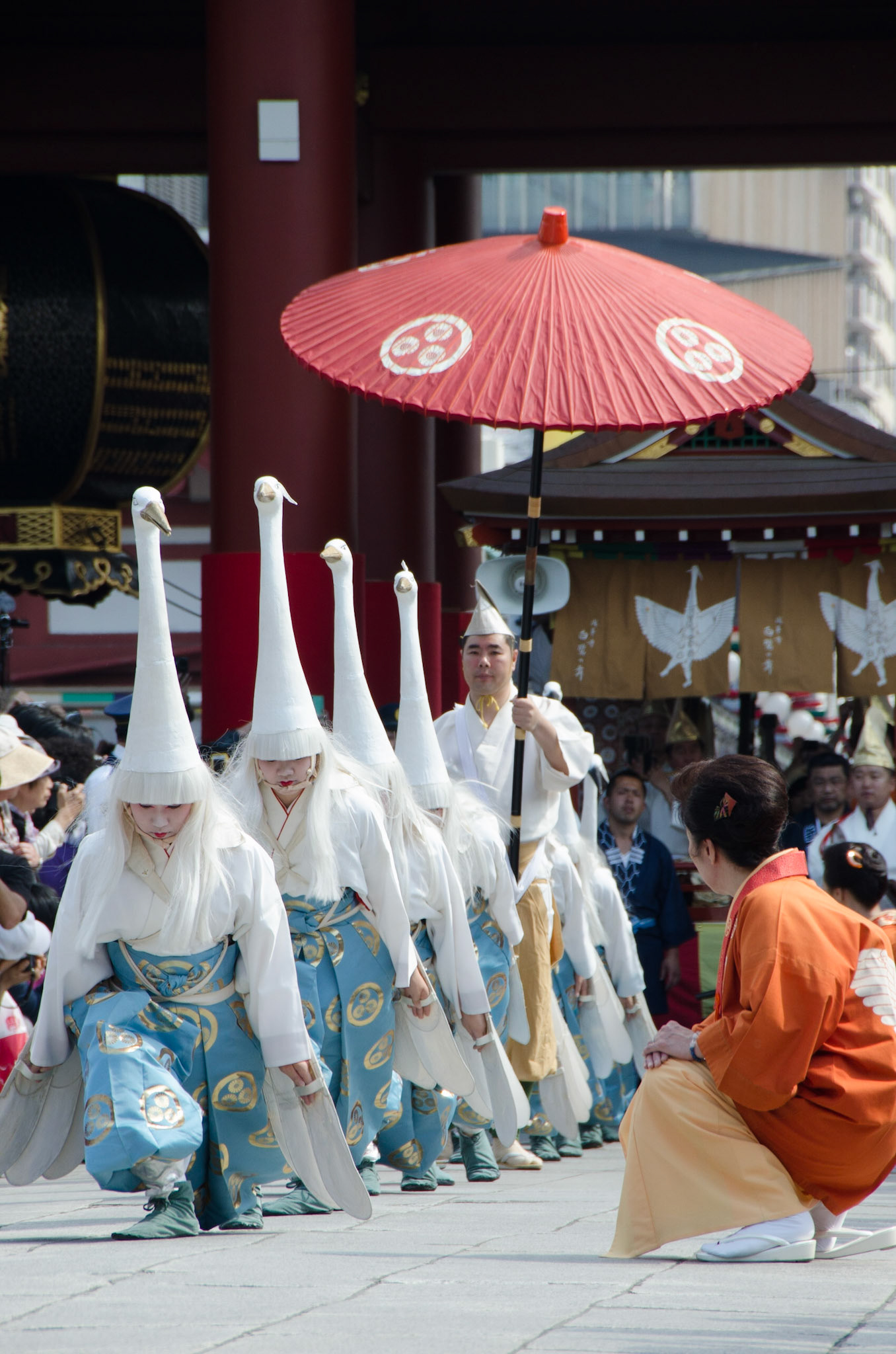 Procession to the Asakusa Shrine for the Sanja Matsuri Festival in Asakusa, Tokyo, Japan