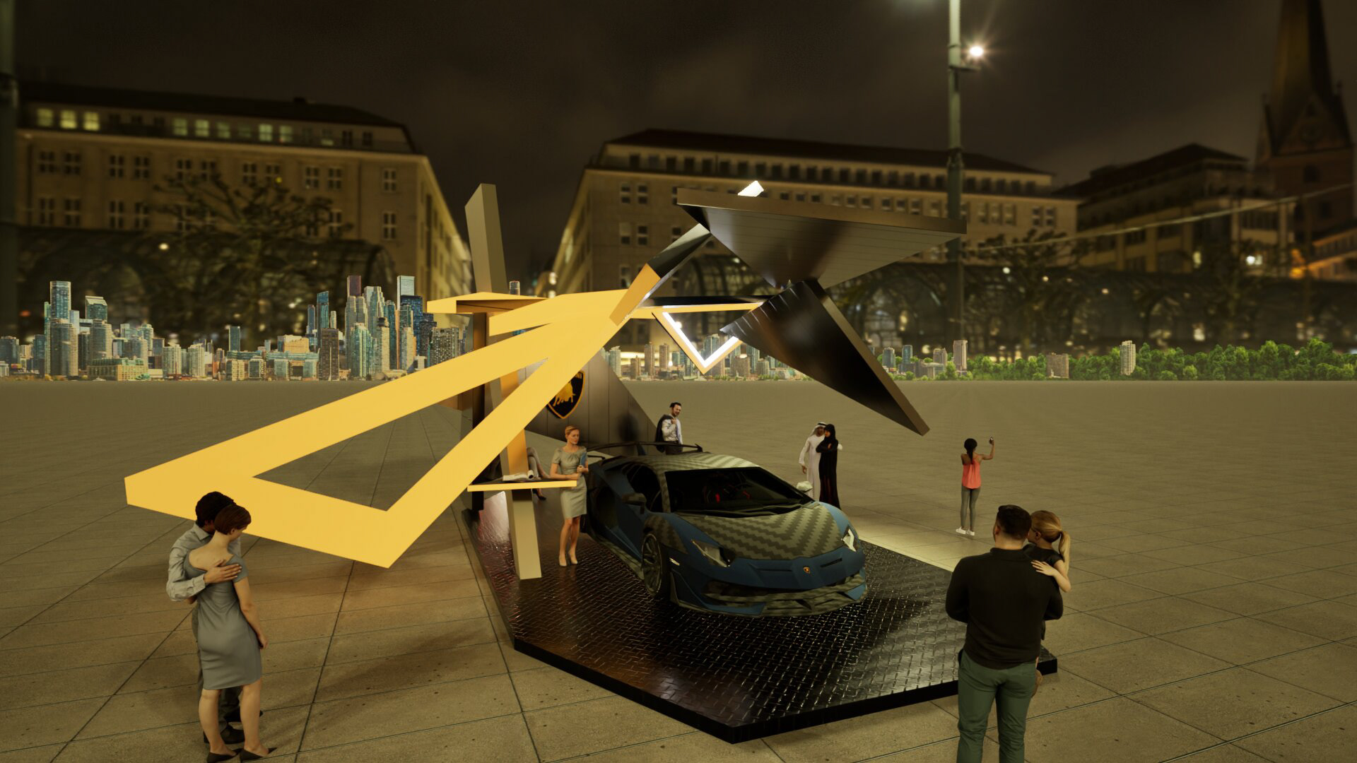 NIGHT TIME - ANGLED FRONT VIEW