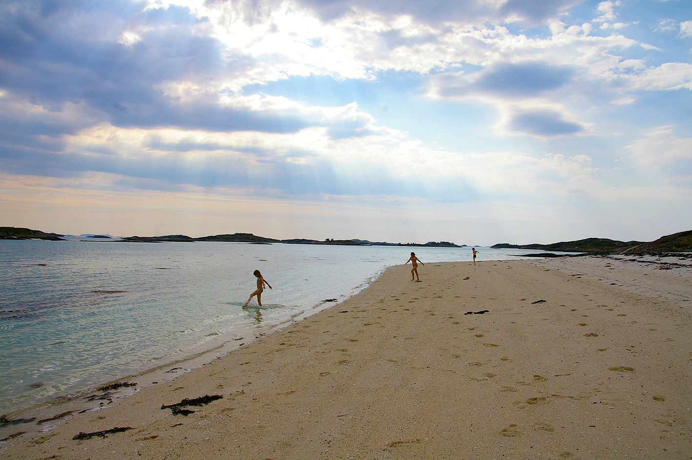Badestrand med lang langgrunna