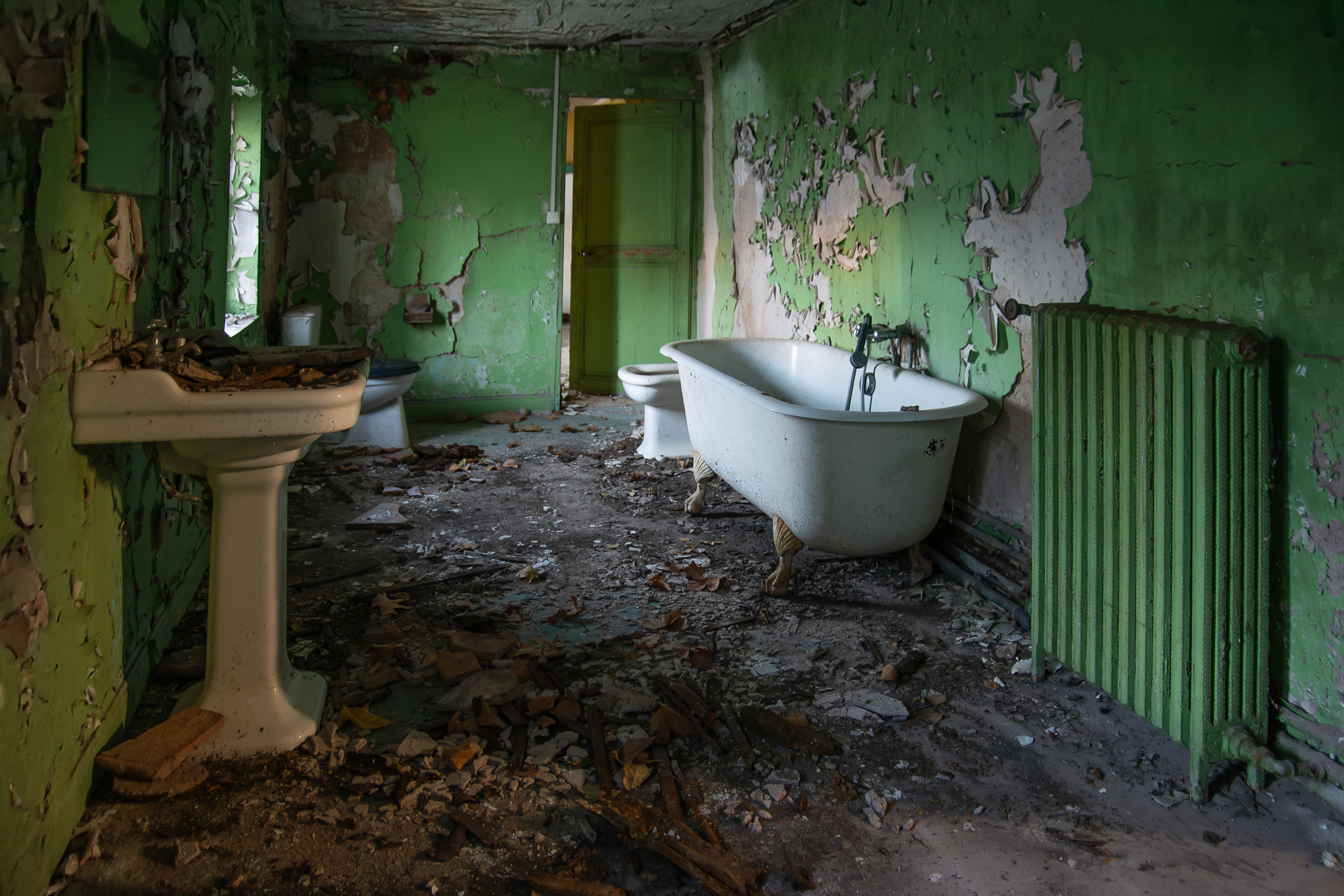 La salle de bain verte