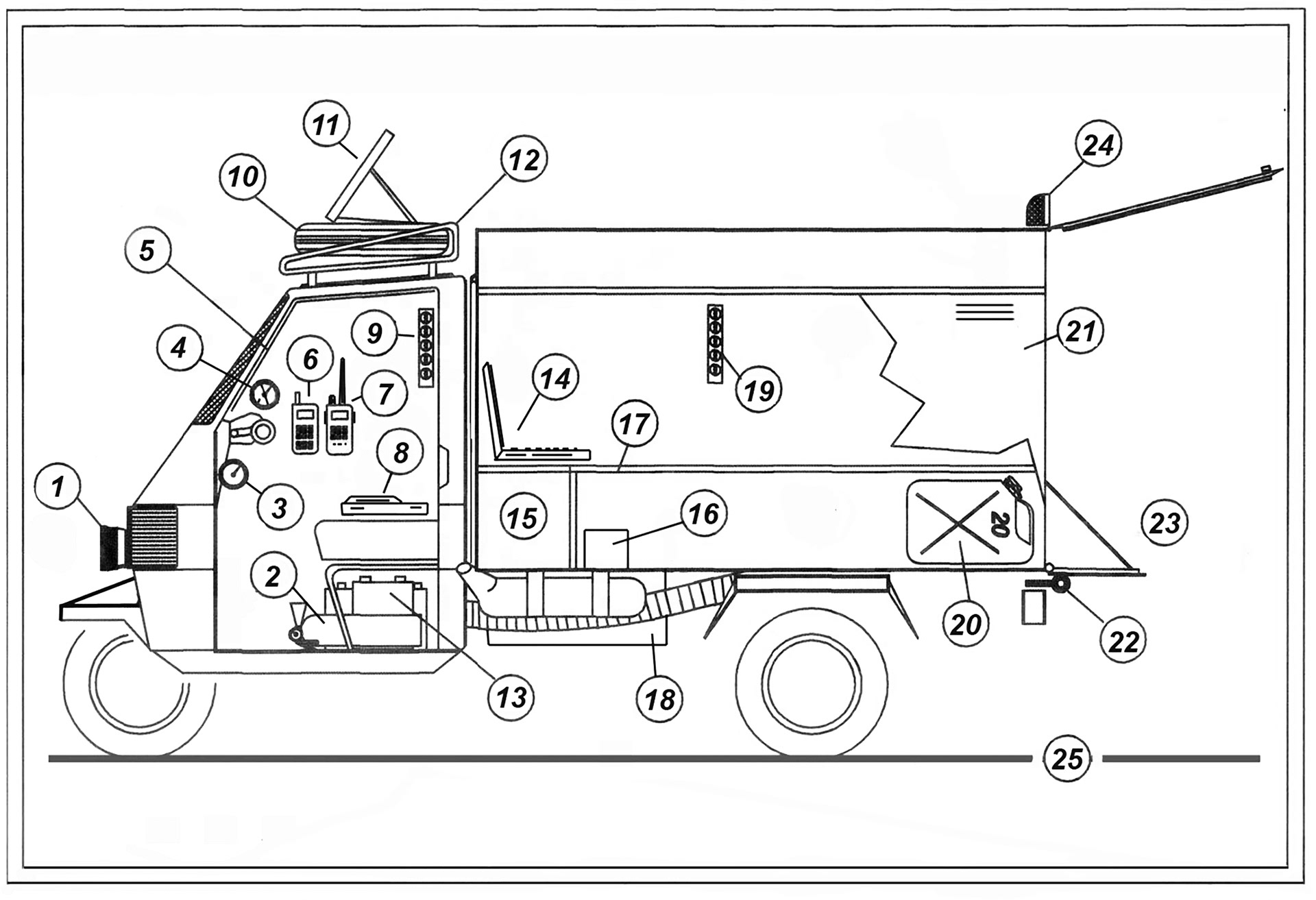The first camper kit - Ape Piaggio TMP 703M