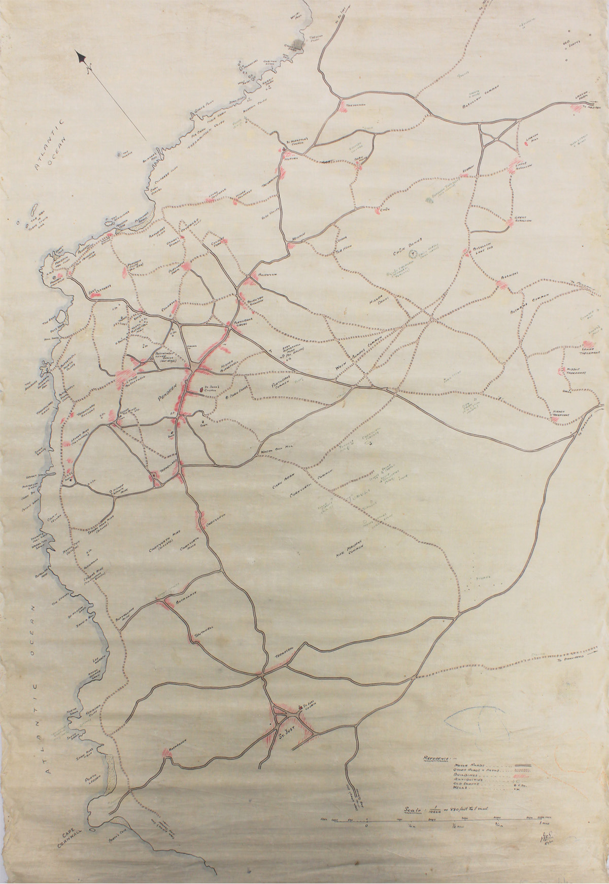 St.Just map 1934 Showing the Avarack sea pool