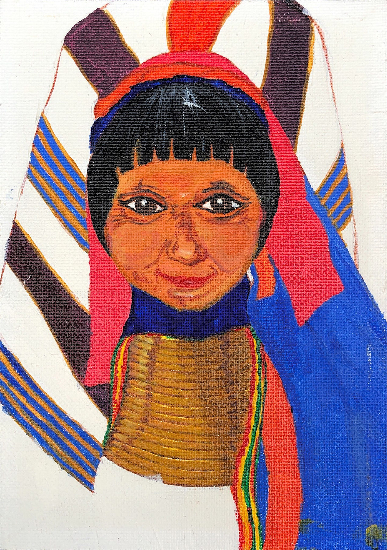 Padaung Lady (2017), oil on canvas_ 4x6