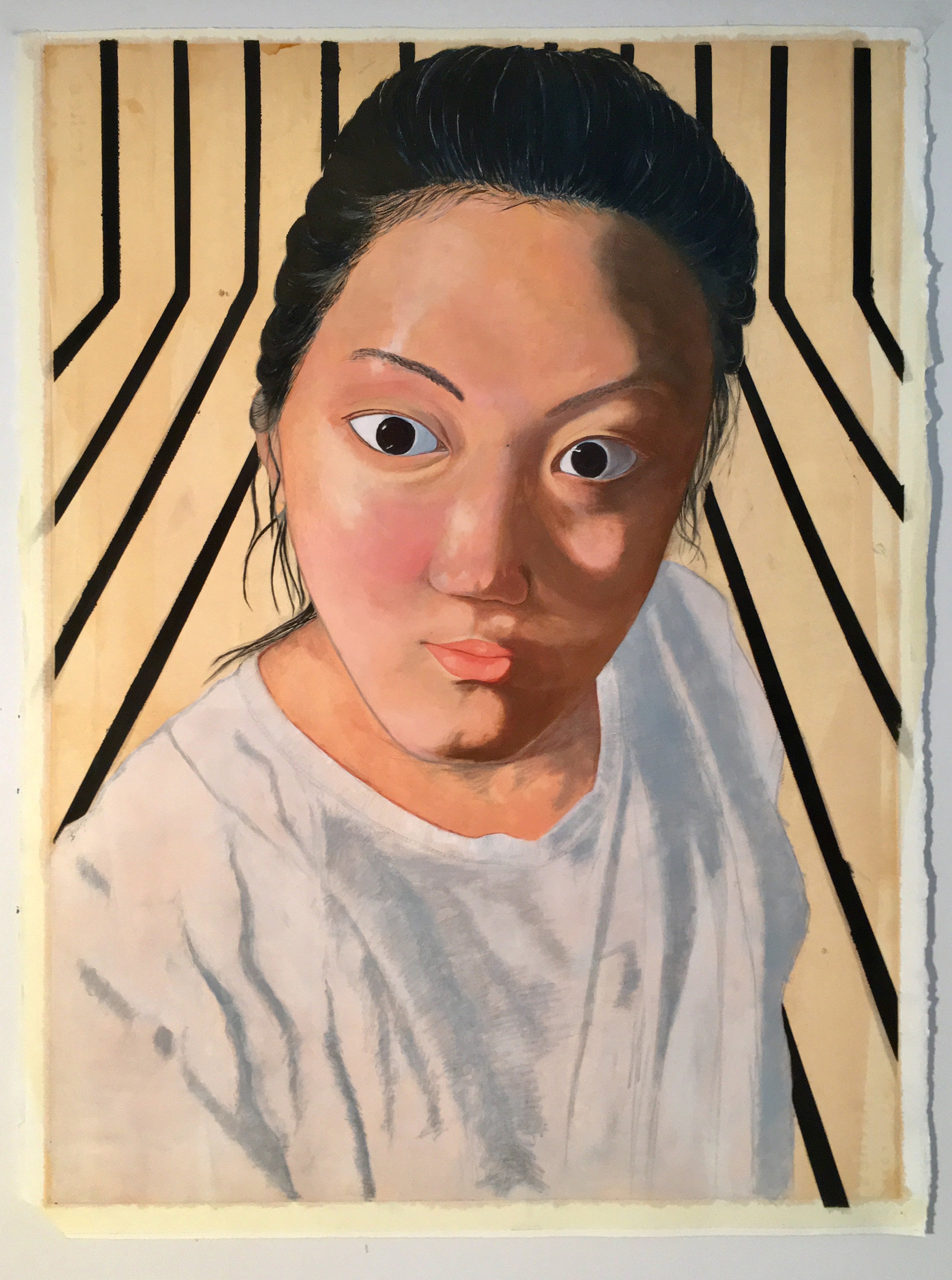 Self-Portrait (2017), oil on paper_ 22x30