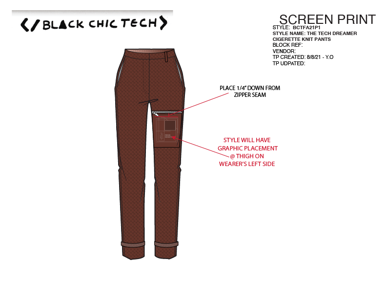 Tech Pack excerpt - Graphic Print call out page