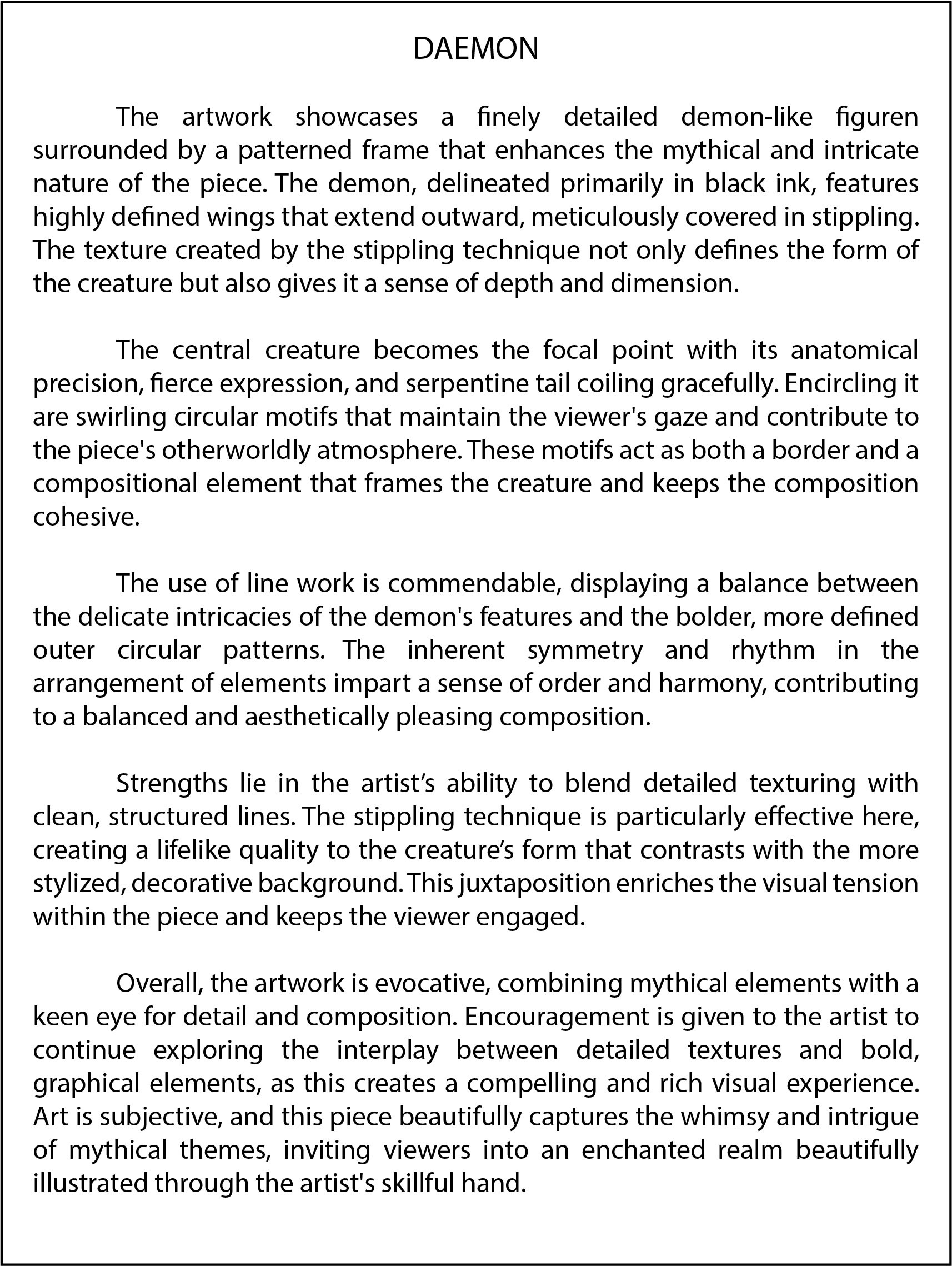 Daemon Art Description