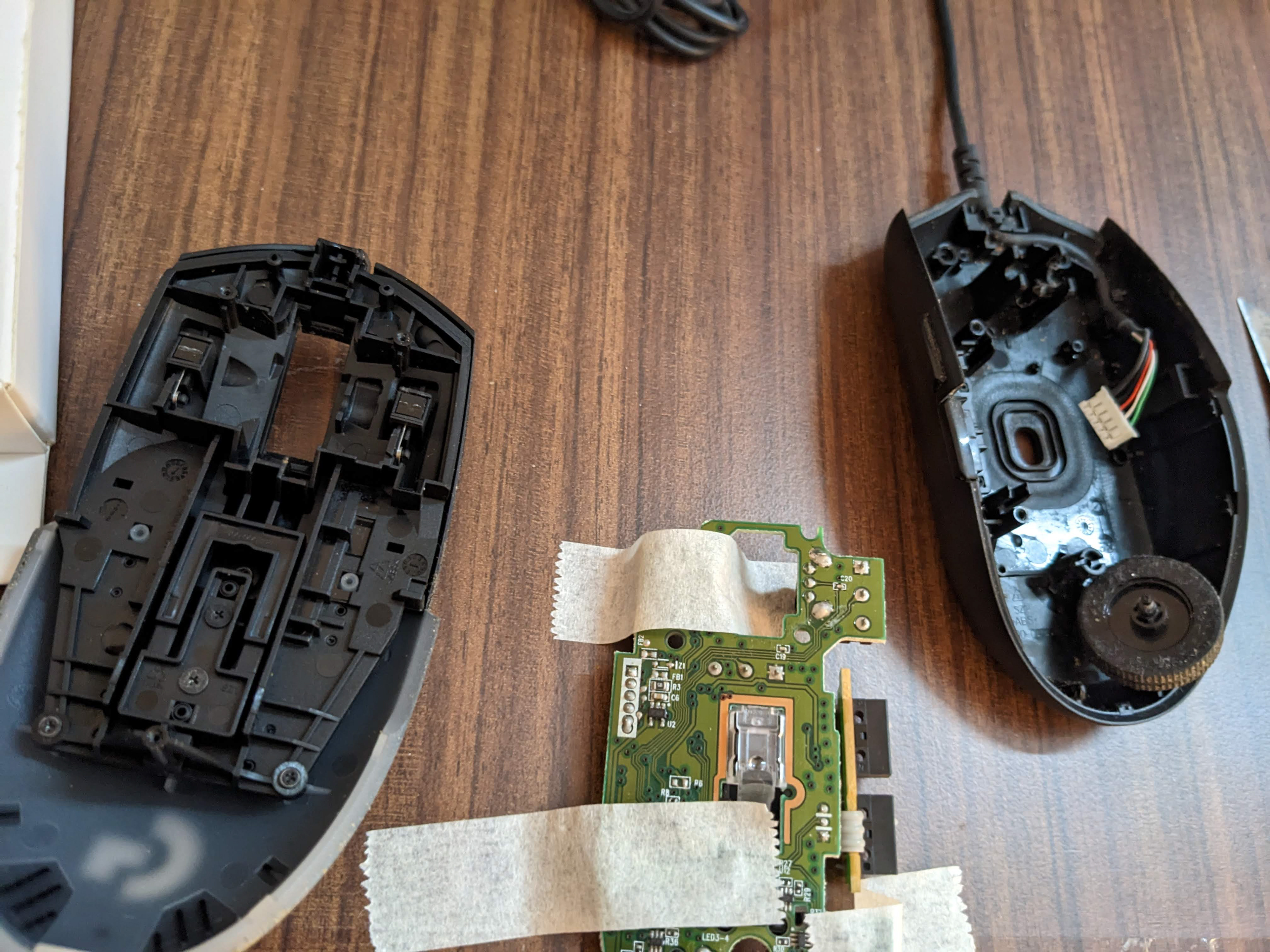 Makeshift mouse solder jig