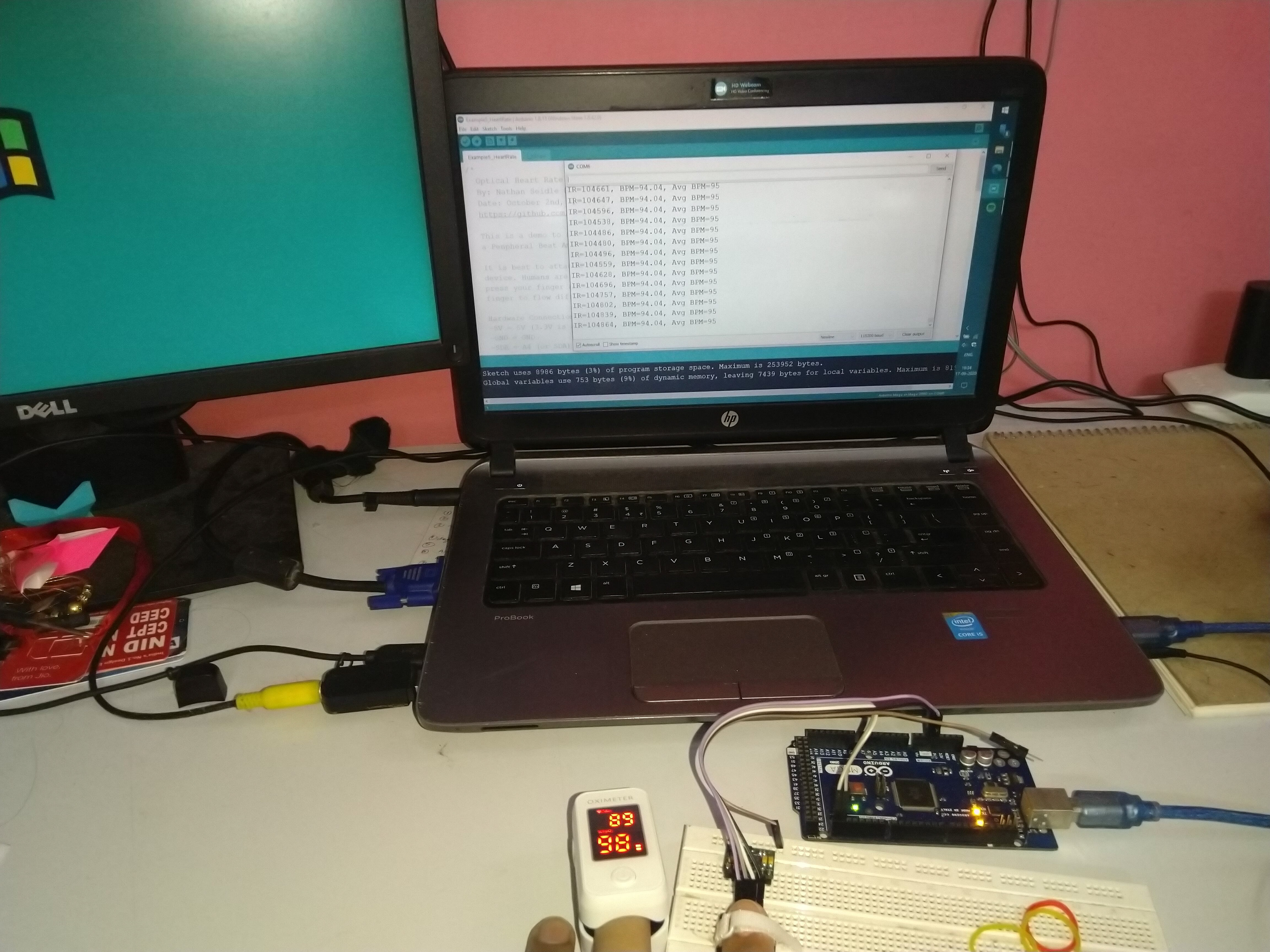 Testing SPO2 sensor against one available in medical shops