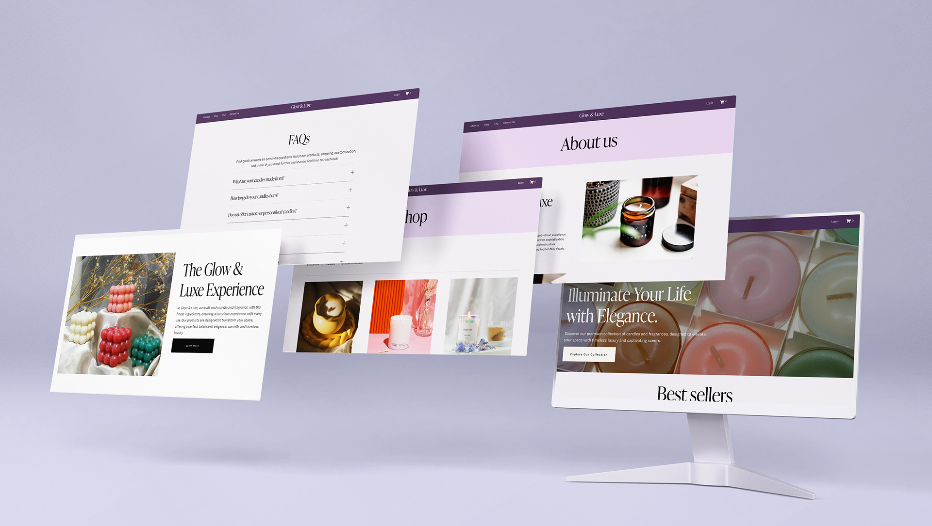 Glow & Luxe Webite Mockup