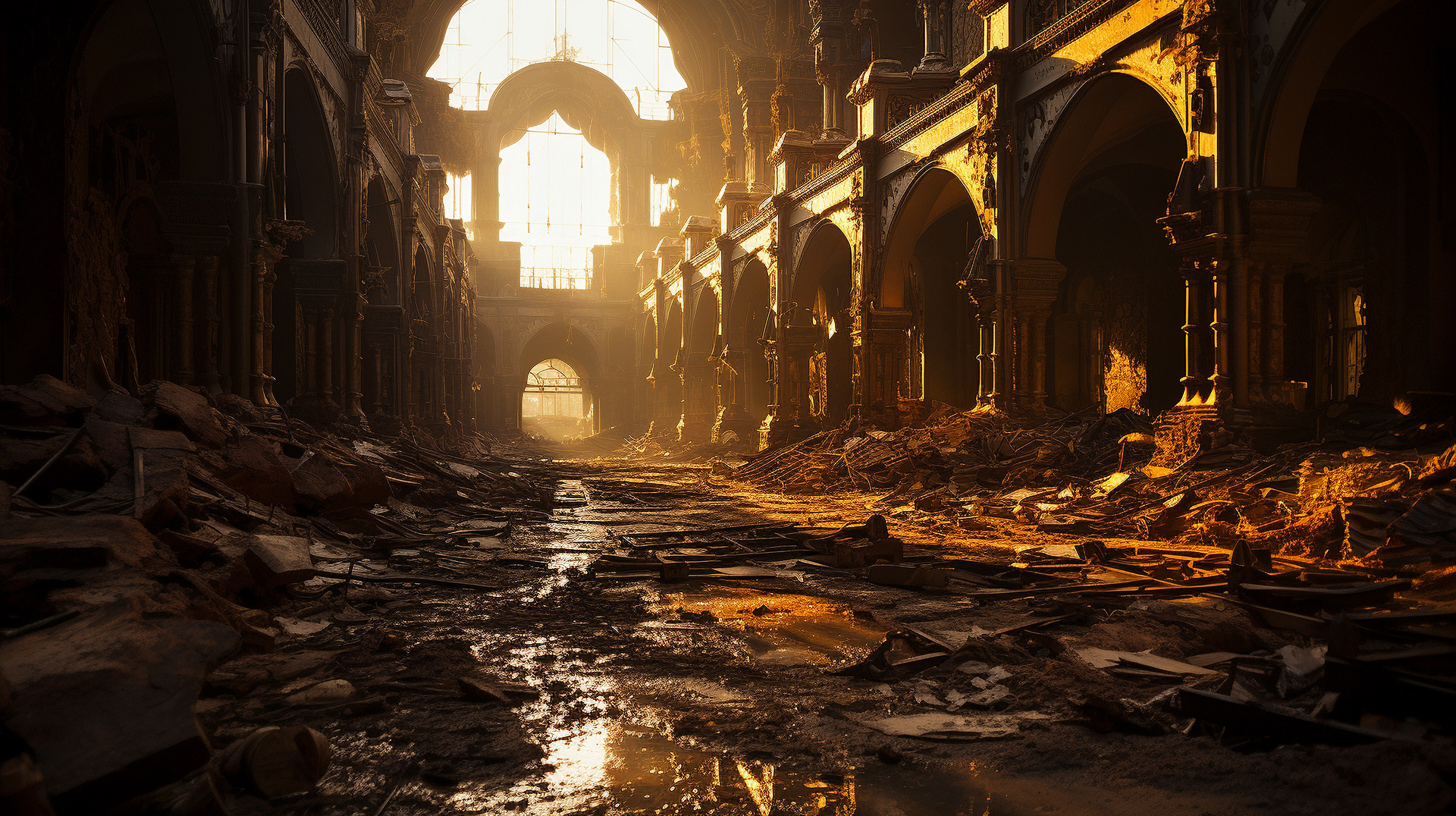 Руины универмага ГУМ - свидетельство борьбы Москвы.