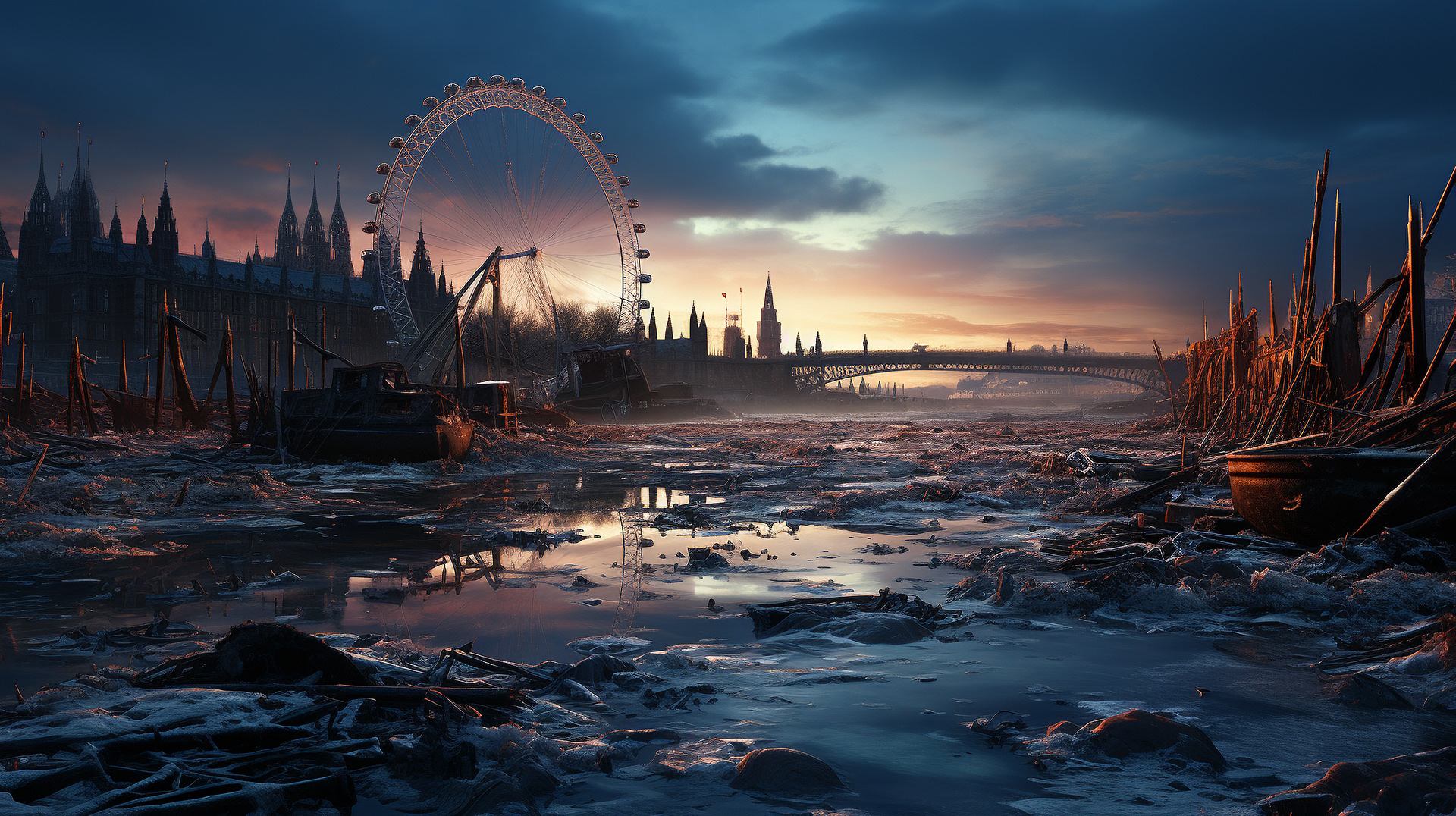 London Eye, une roue ancrée dans l'histoire, surplombant la capitale glacée.