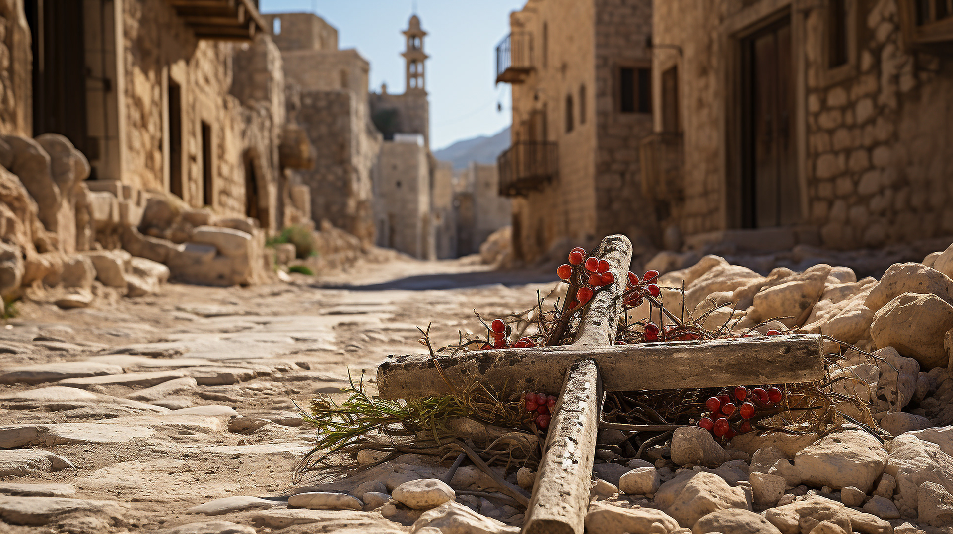 Le sentier pavé sacré de la Via Dolorosa, qui fait écho au poids profond de la dévotion depuis des millénaires.