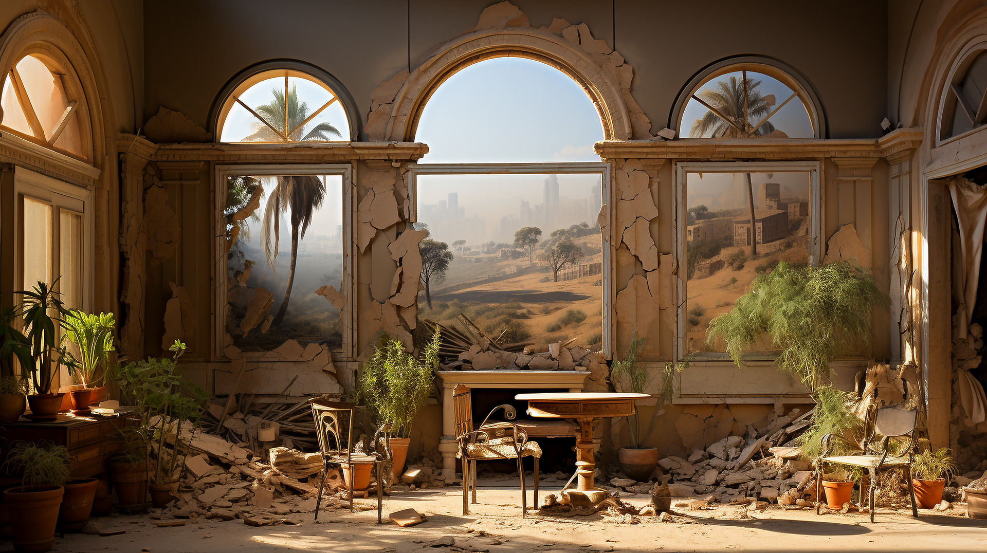 Pertenencias de los peregrinos abandonadas en la Iglesia, que aluden a una partida repentina.