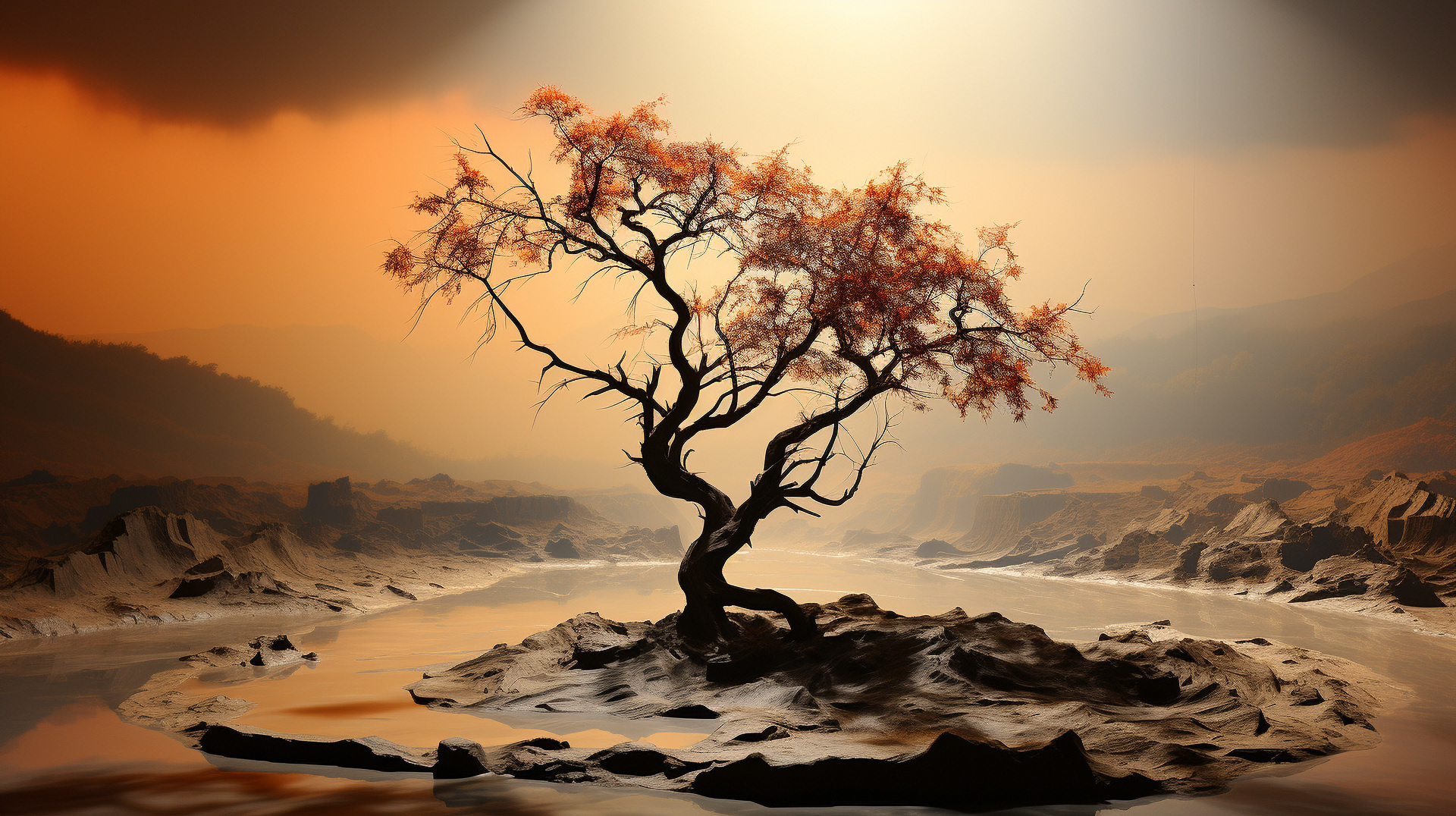 Antiguos olivos en el monte, con sus hojas susurrando al viento, como símbolos de resistencia.