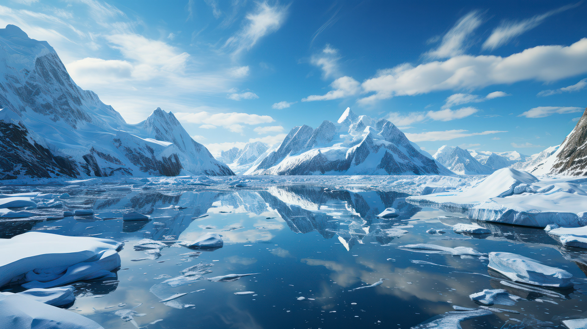 Un moment de tranquillité sur le rivage de l'Antarctique, où le soleil projette de longues ombres sur la neige.