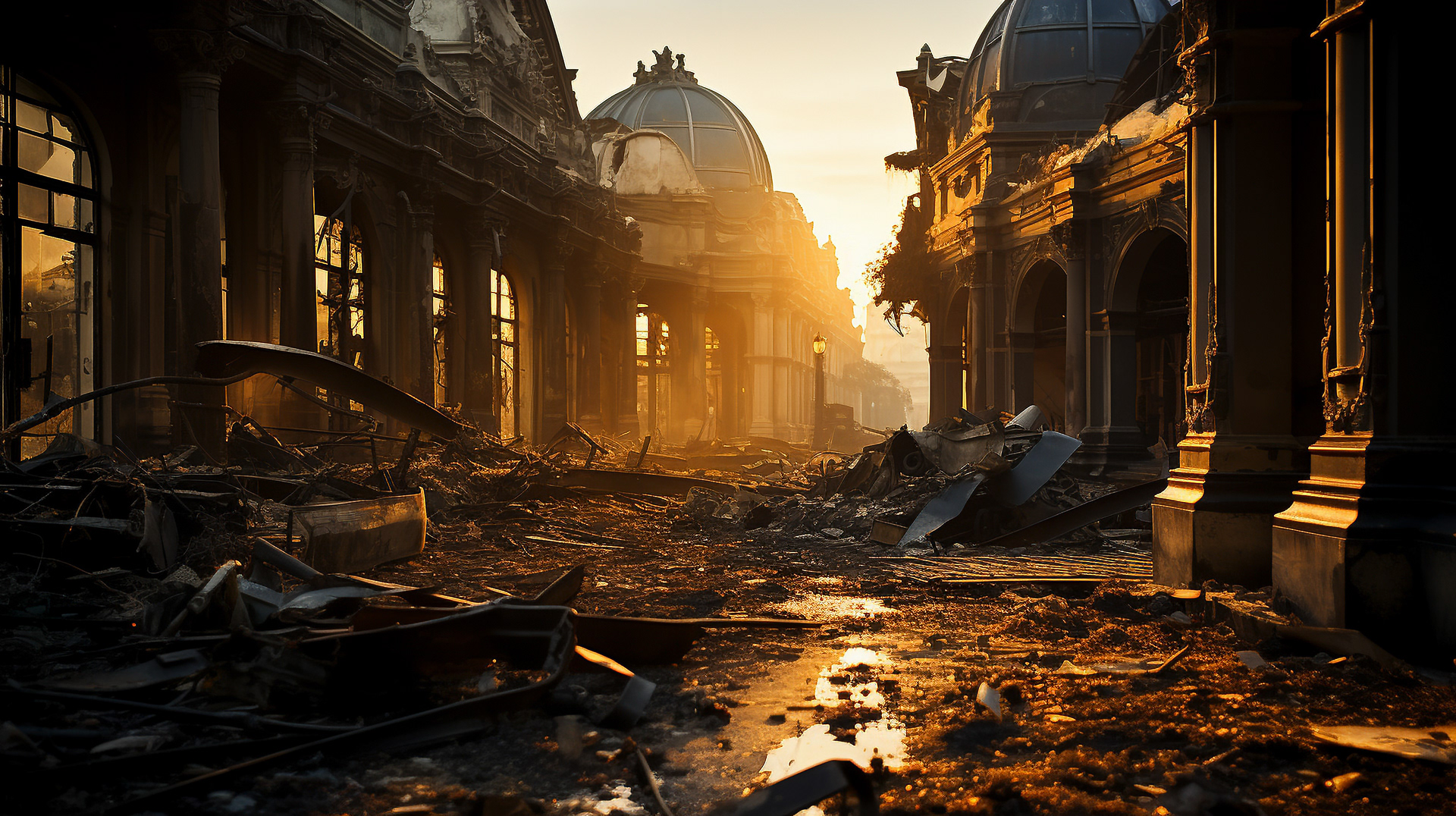 A moonlit panorama of the silent streets of Paris, a city of sadness but full of beauty