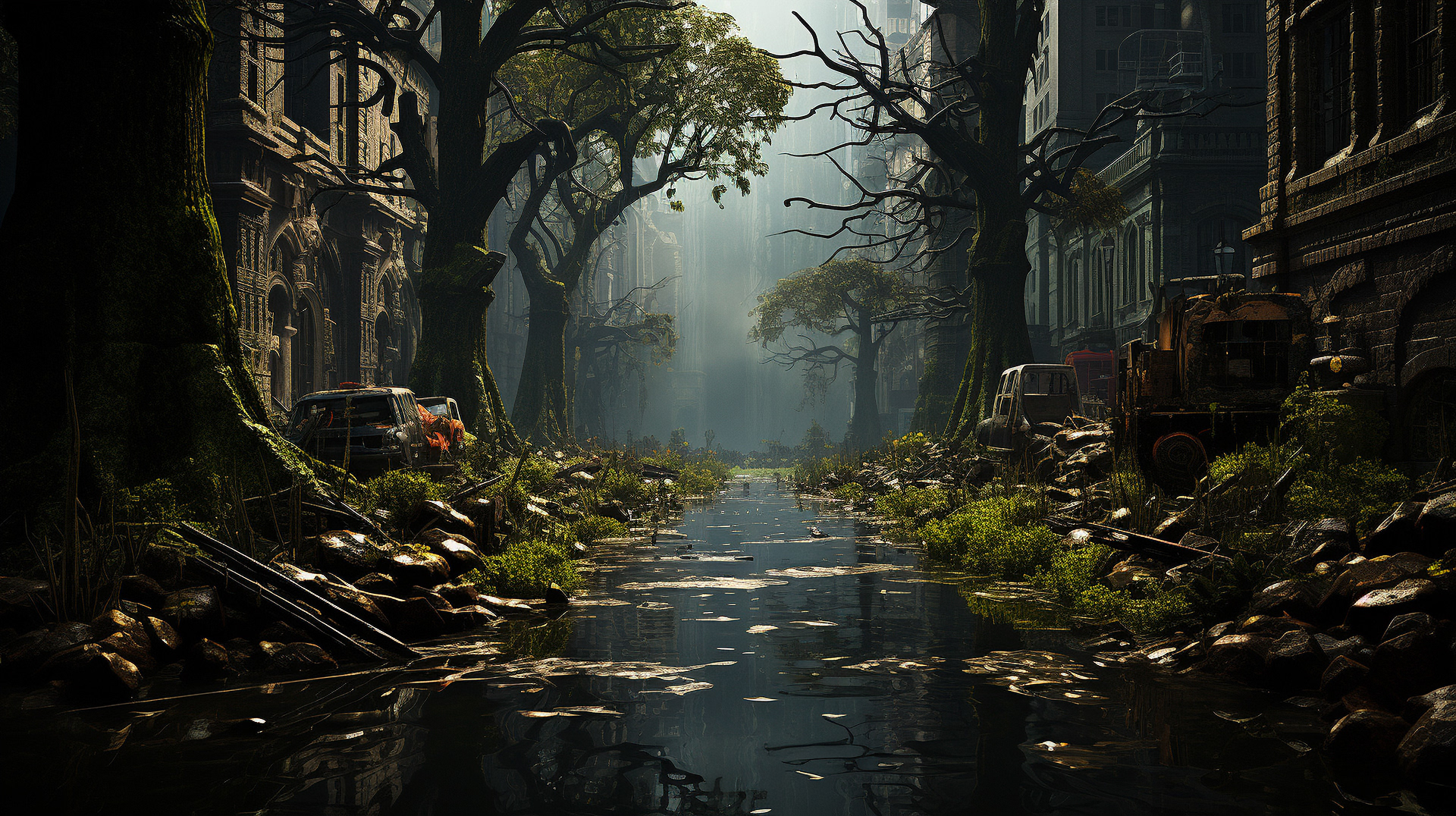 Rockefeller Center, now a wildlife habitat, reflecting growth and dissolution