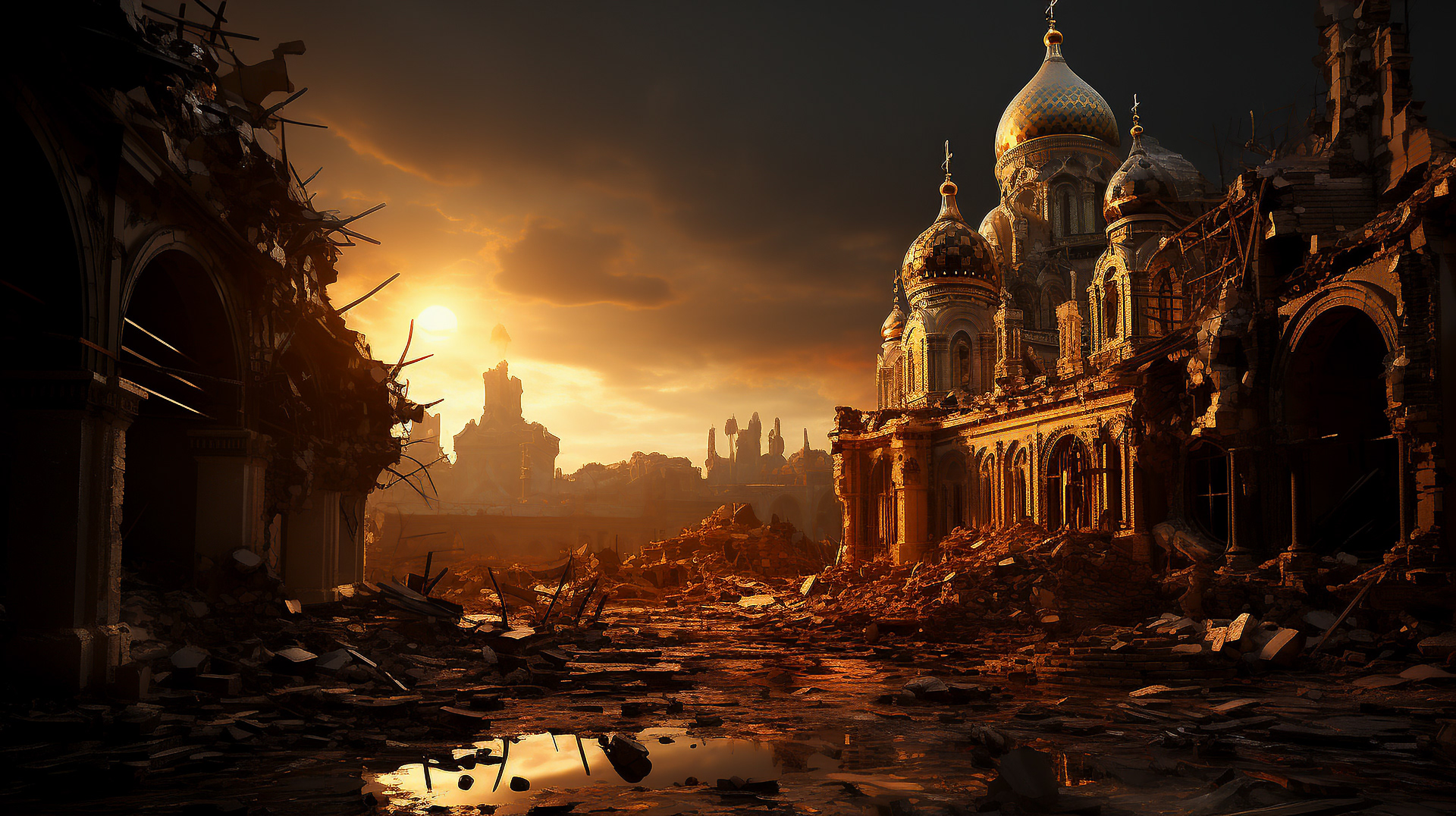 Moscow's ghostly streets, a complex tapestry of beauty and decay