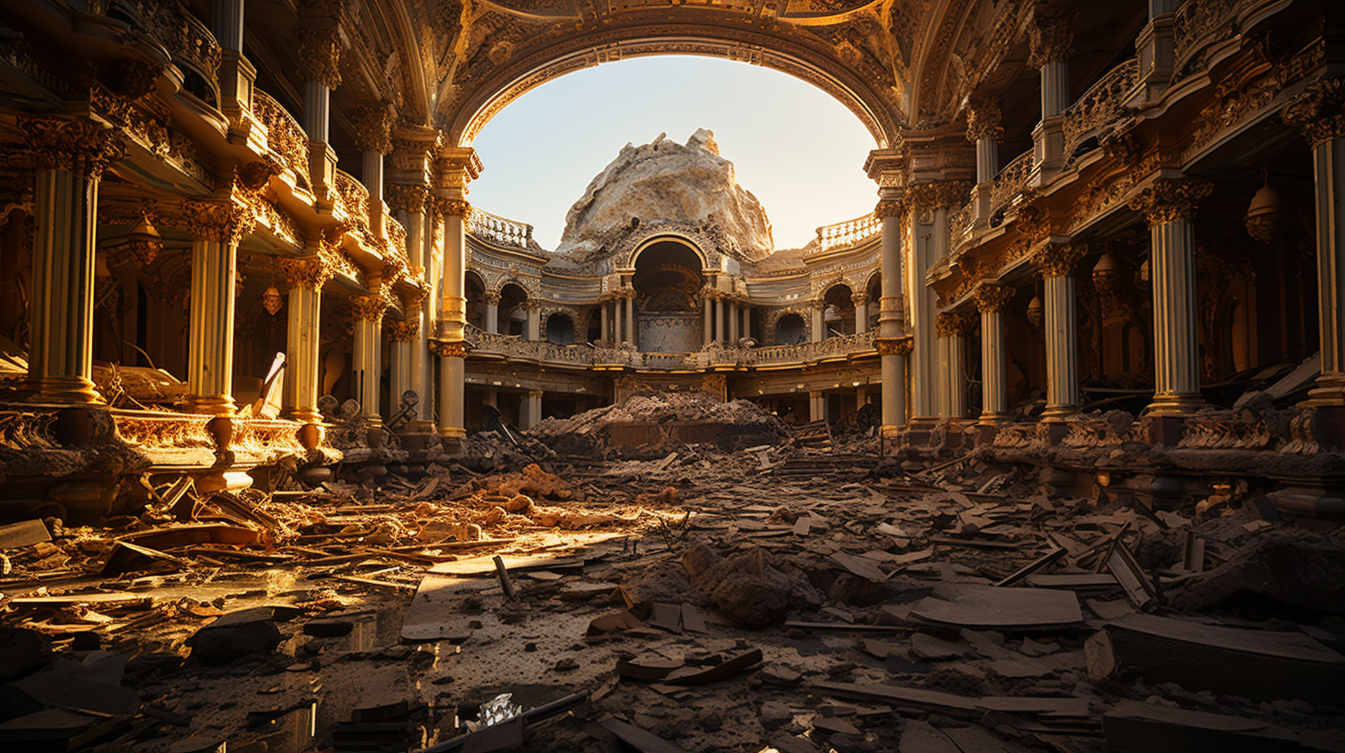 Золотая красота московских театров, возвышающаяся на фоне упадка.