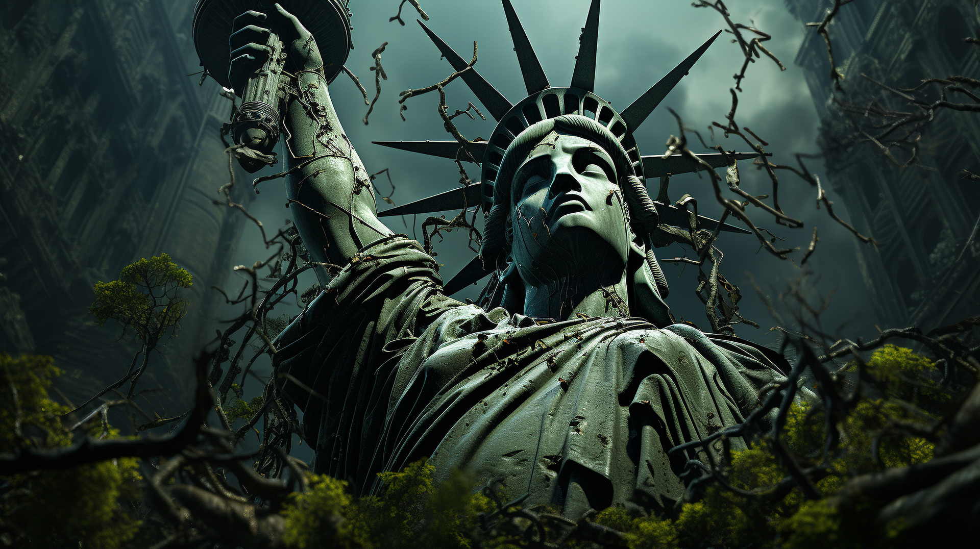 Statue de la Liberté en ruines