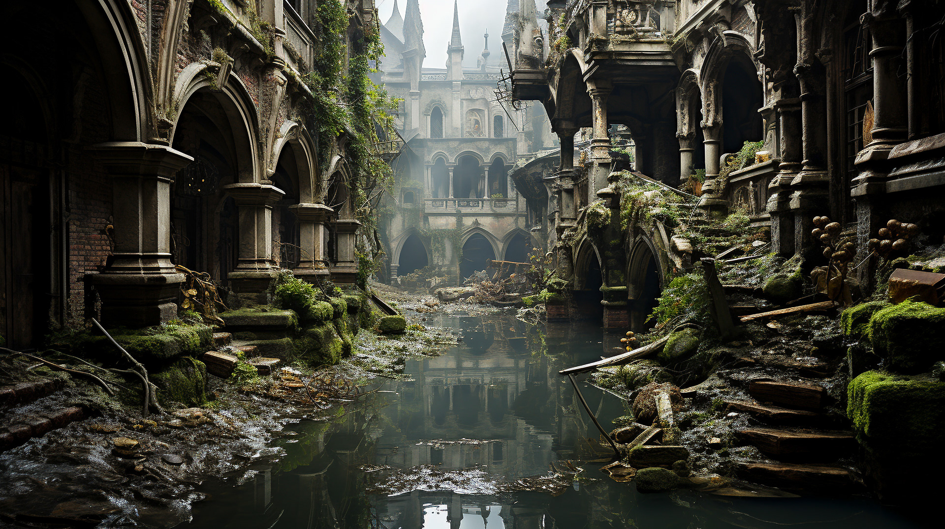 影影绰绰的小巷回荡着曾经充满威尼斯的欢声笑语。