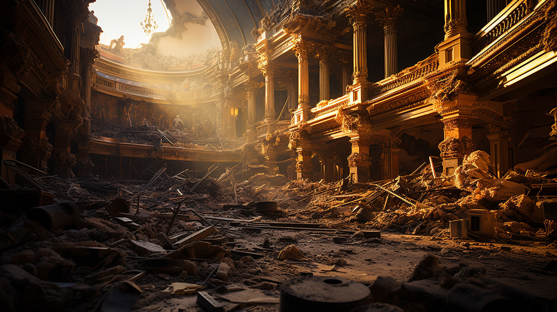 Золотая красота московских театров, возвышающаяся на фоне упадка.