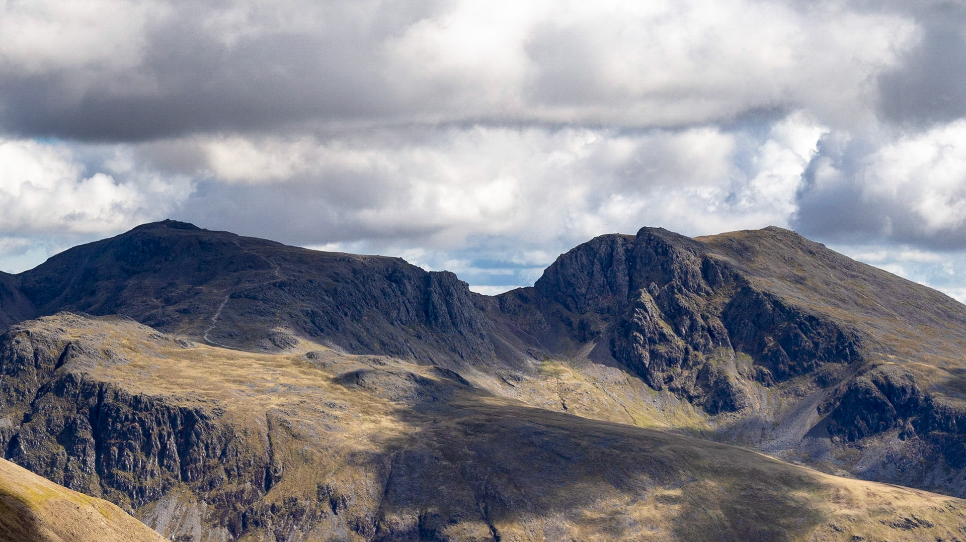 Scafell Pike, L, & Scafell, R, from Pillar