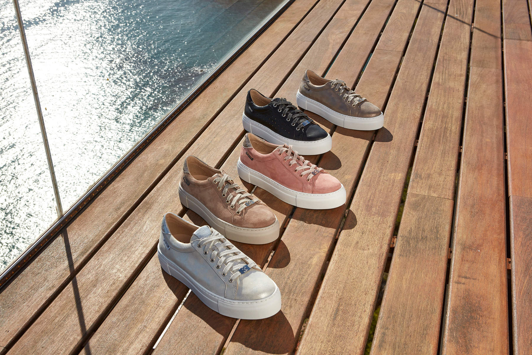 schuhgruppe auf terasse produktfotograf köln mode