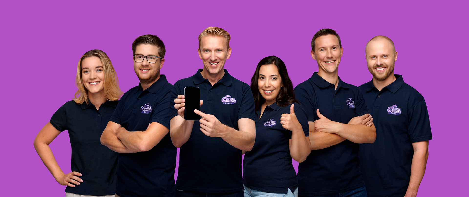 Group of carsellers, autoverkäufer Gruppenportrai