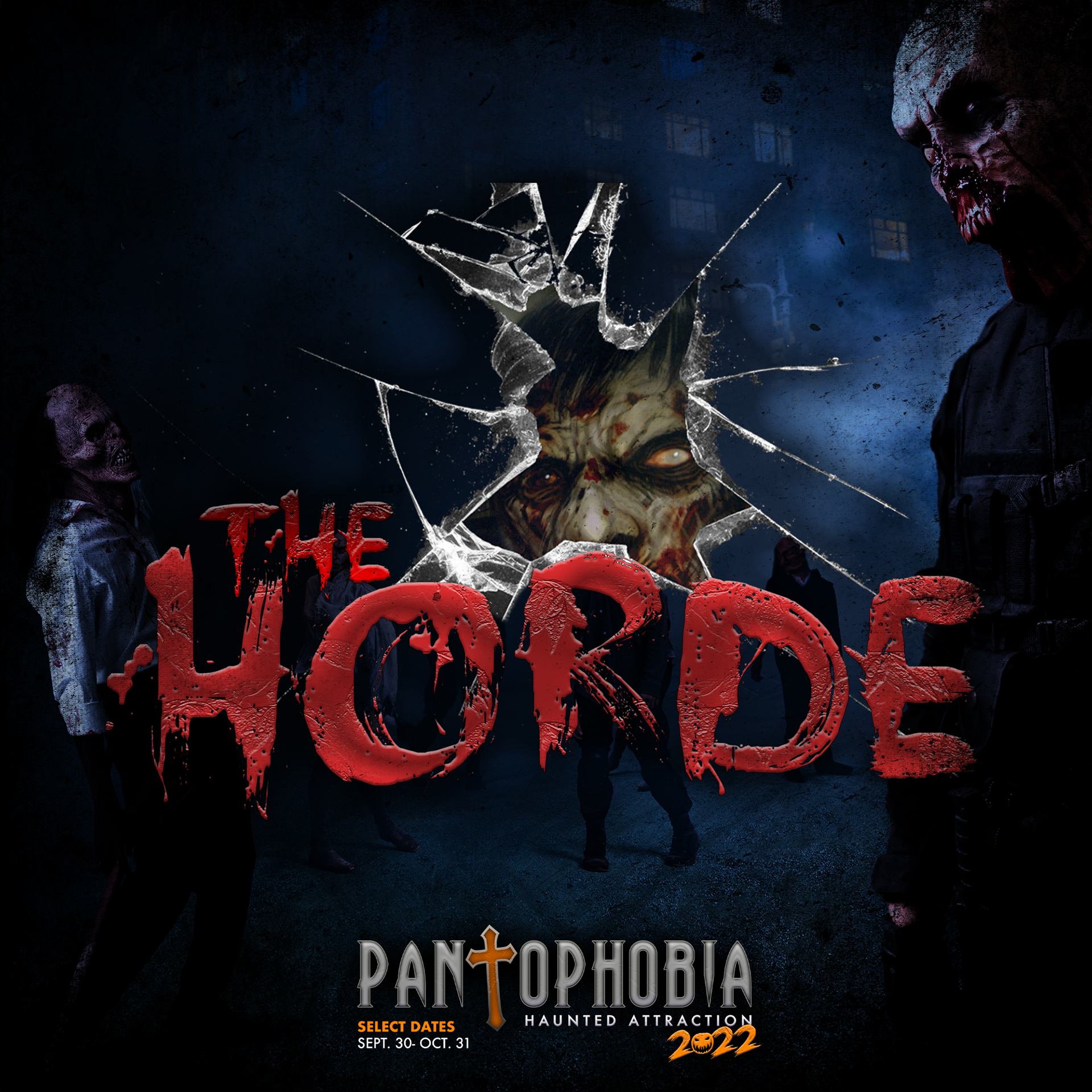 An announcement for one of the 2022 scare zones at Pantophobia.