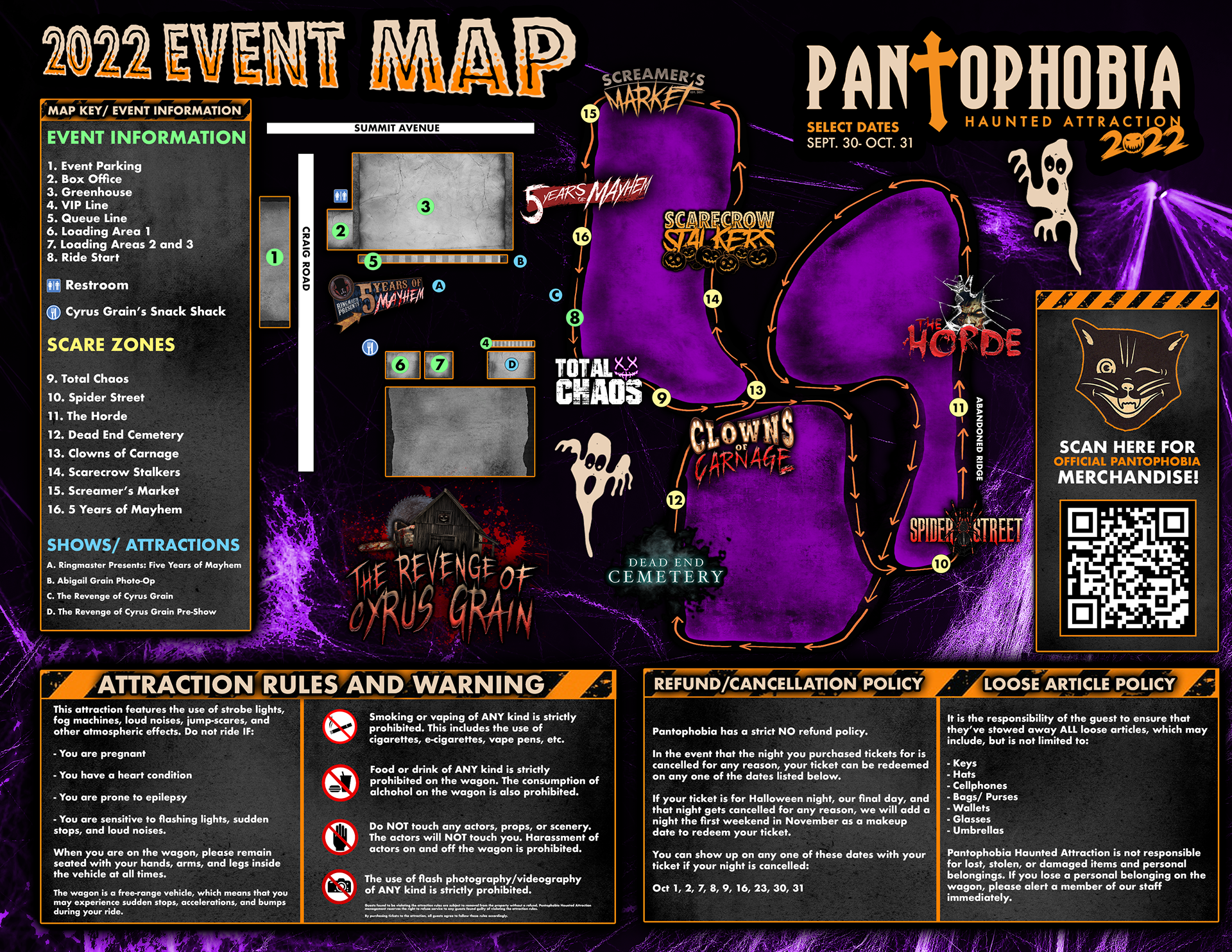 The 2022 event map, designed to generate buzz on social media for this year's entertainment offerings.