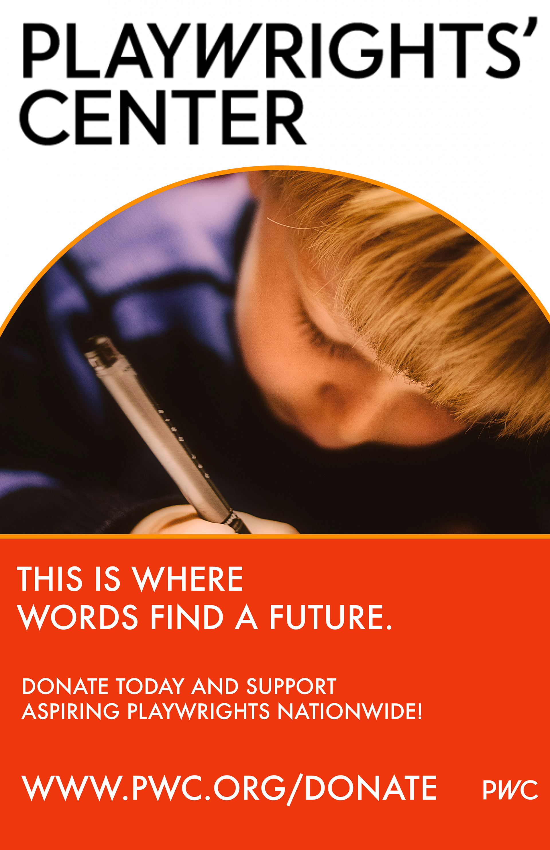 An infographic that promotes a real organization, The Playwrights' Center, and what they stand for.