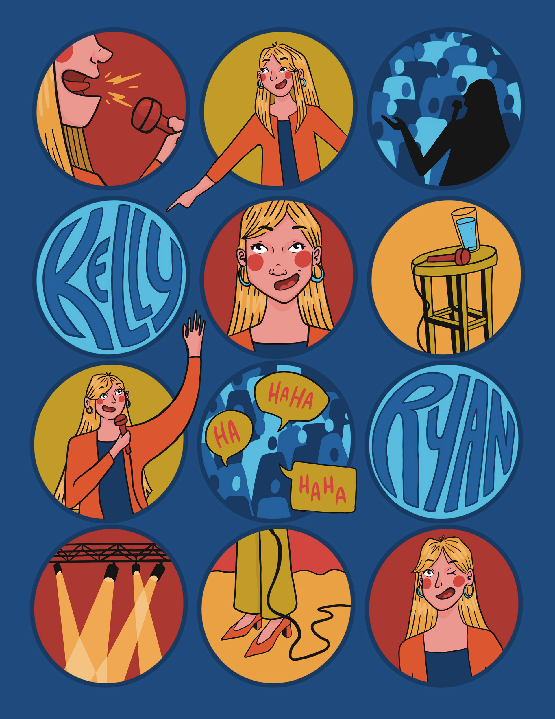 Illustration for "Becoming Portland's Funniest Comedian" by Samantha Lozano Published in Flux Magazine