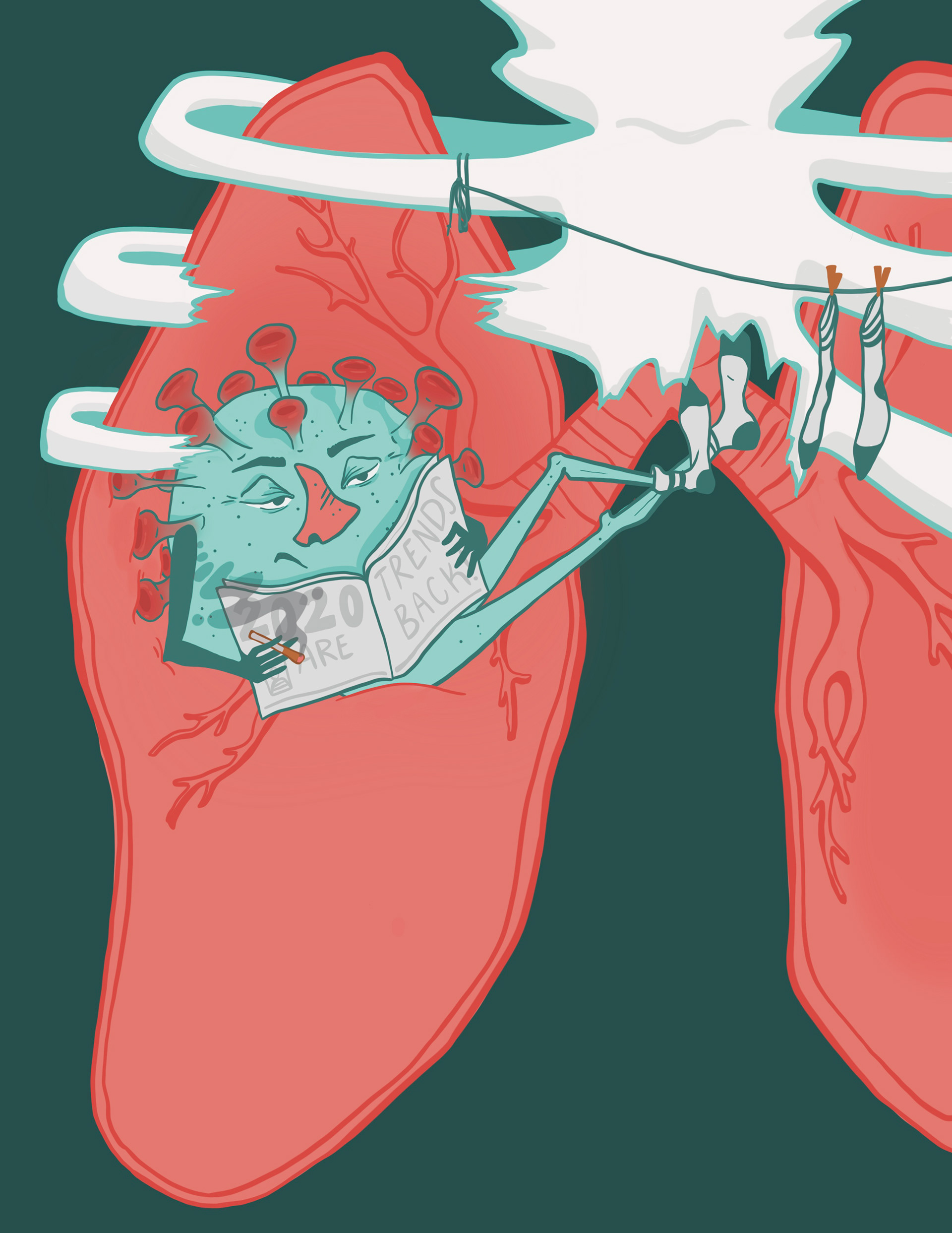 Illustration for "The Long Haul" a story by Jasmine Lewin https://www.dailyemerald.com/ethos/the-long-haul/article_2df8aede-ae5a-11ec-b122-9f67f000b810.html