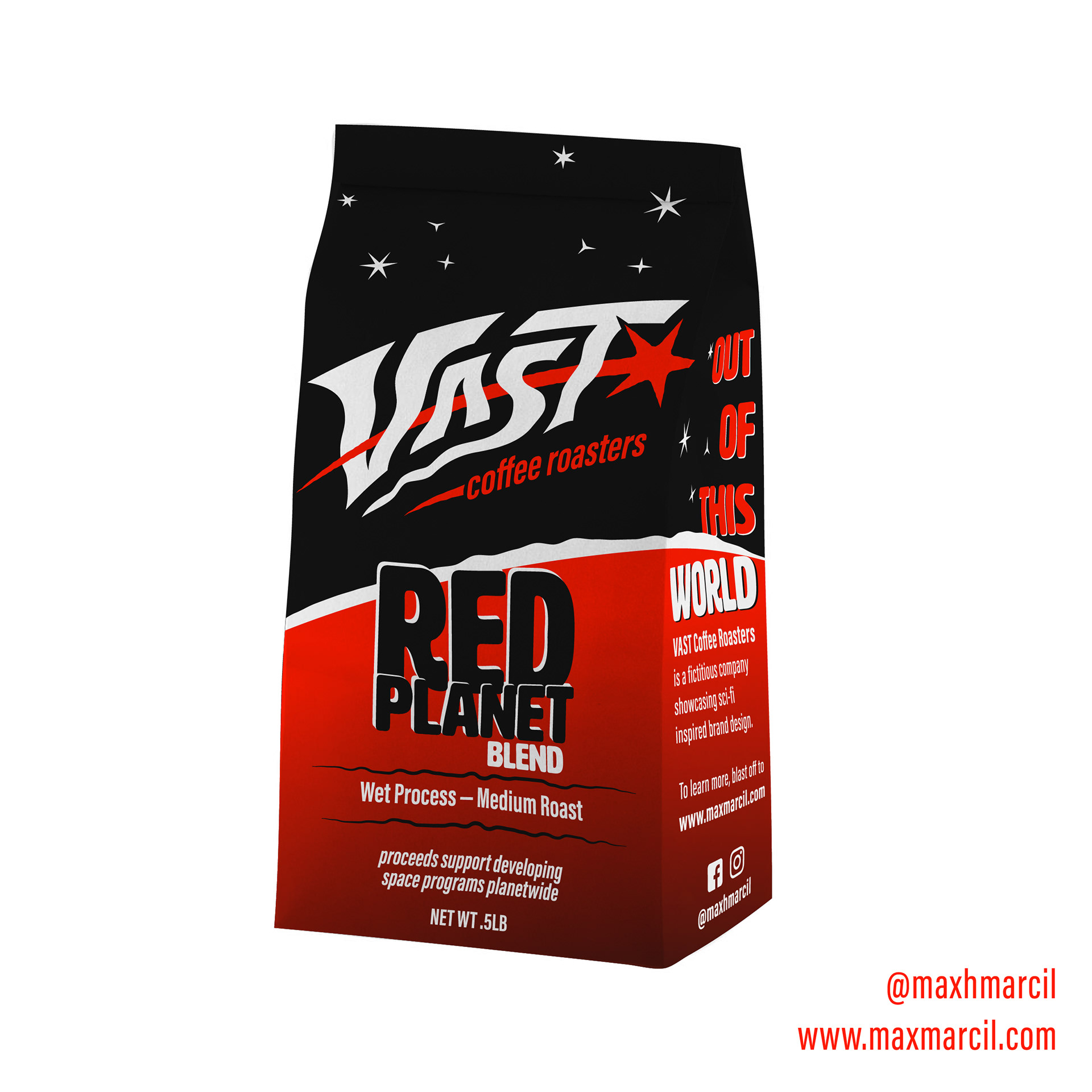 Vast Coffee Roasters "Red Planet Blend" | package concept | 2020